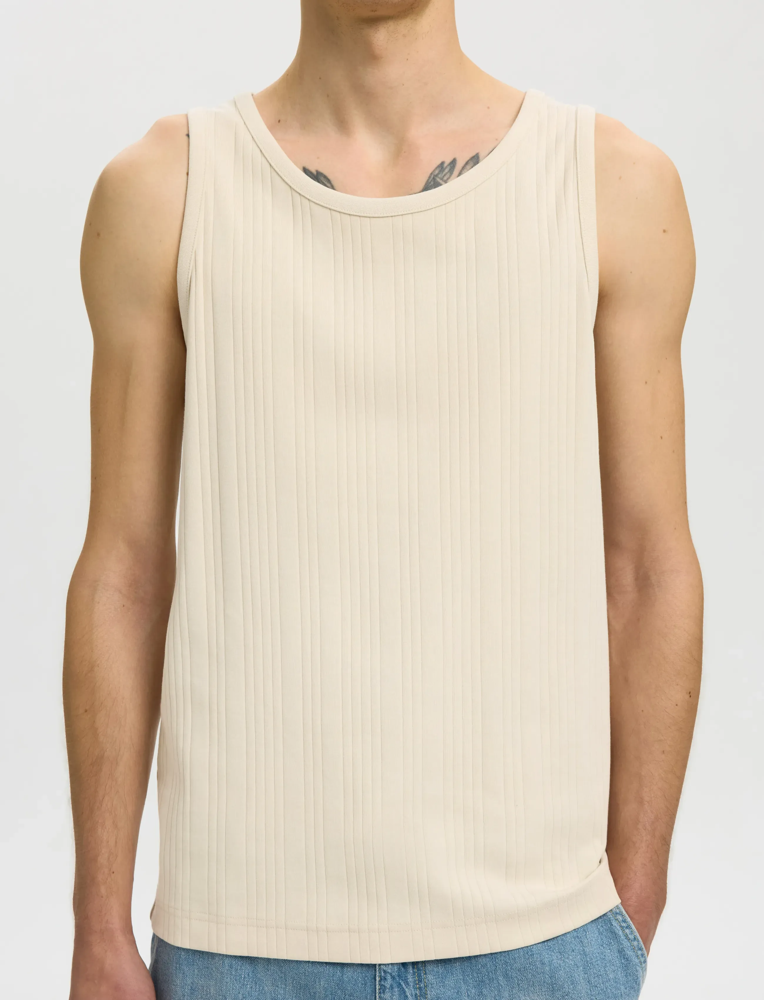 Selected - SLHANDRE TANK TOP - sleeveless shirts - birch - 4