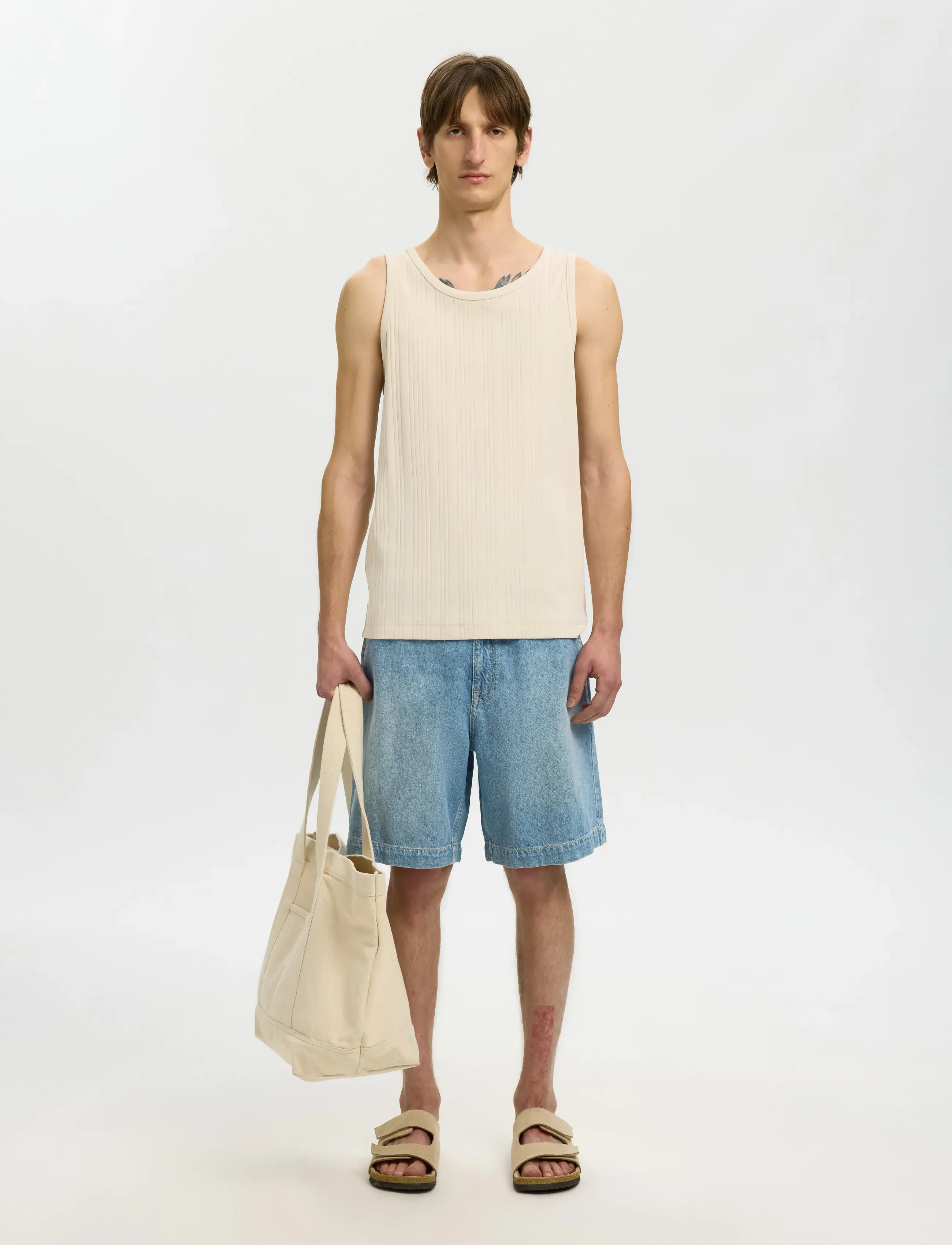 Selected - SLHANDRE TANK TOP - sleeveless shirts - birch - 5