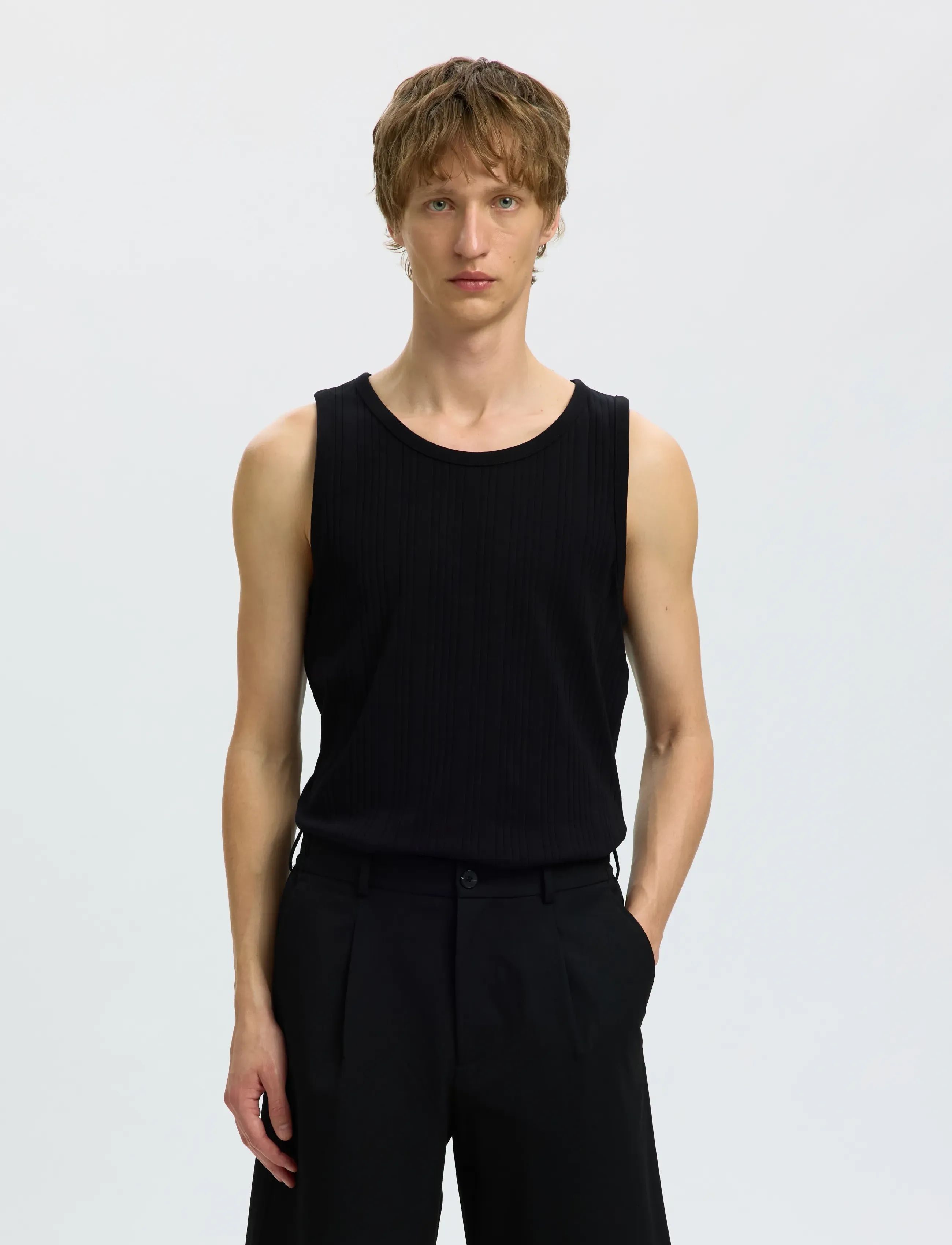 Selected SLHANDRE TANK TOP - Tank Tops - BLACK / black