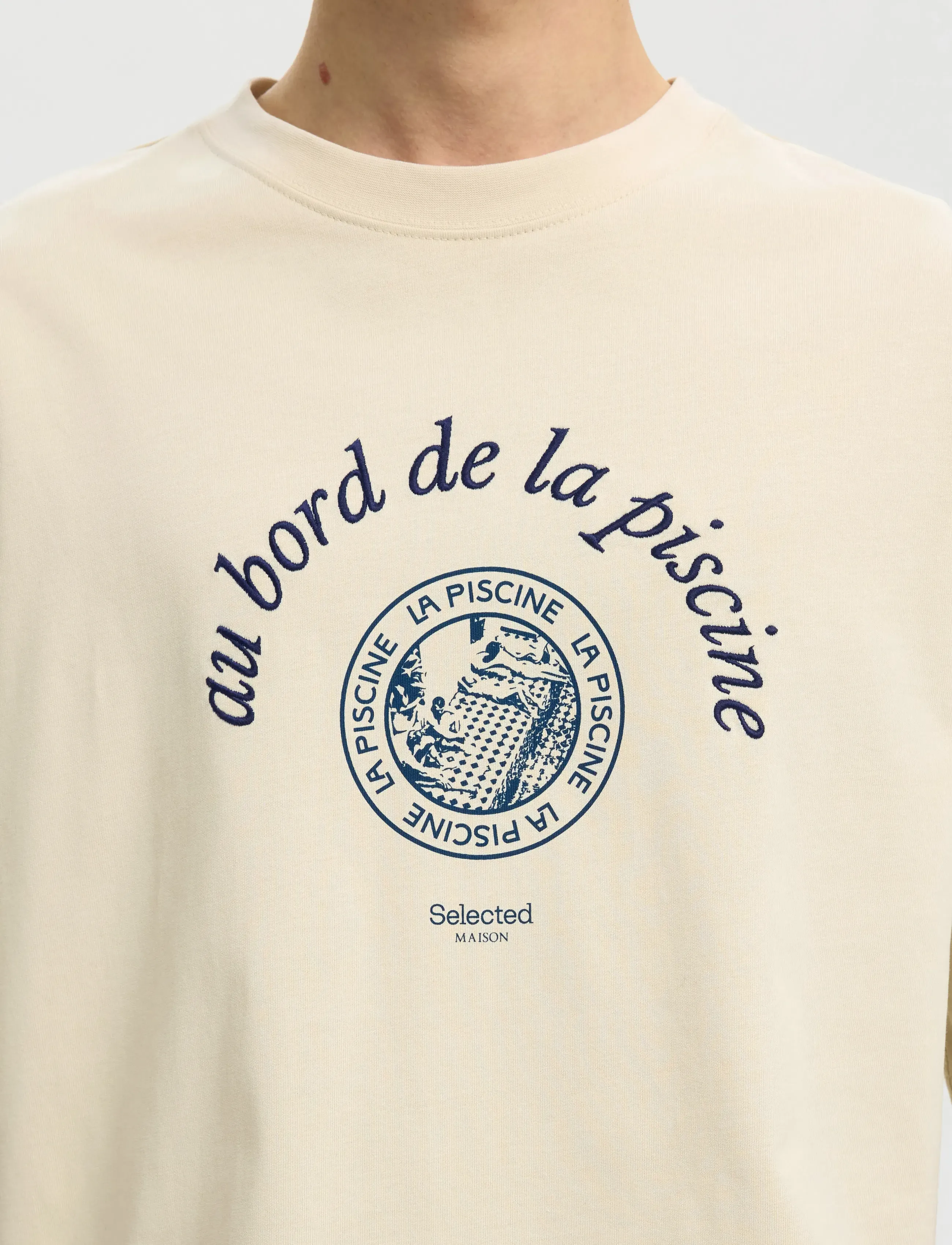 Selected - SLHBOXYNORMAN GRAPHIC SS O-NECK TEE - kortærmede t-shirts - birch - 4