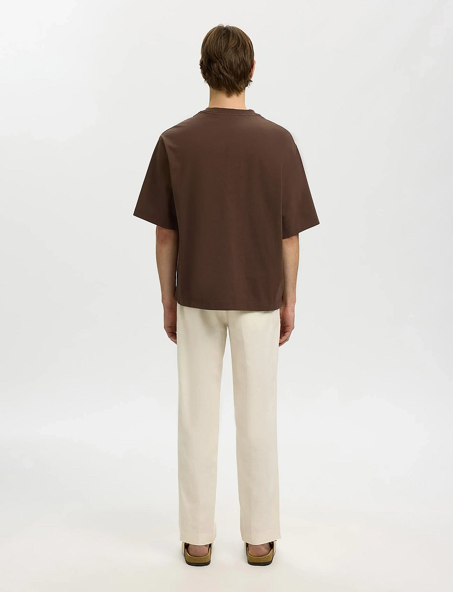 Selected - SLHBOXYNORMAN GRAPHIC SS O-NECK TEE - kurzärmelig - bracken - 2