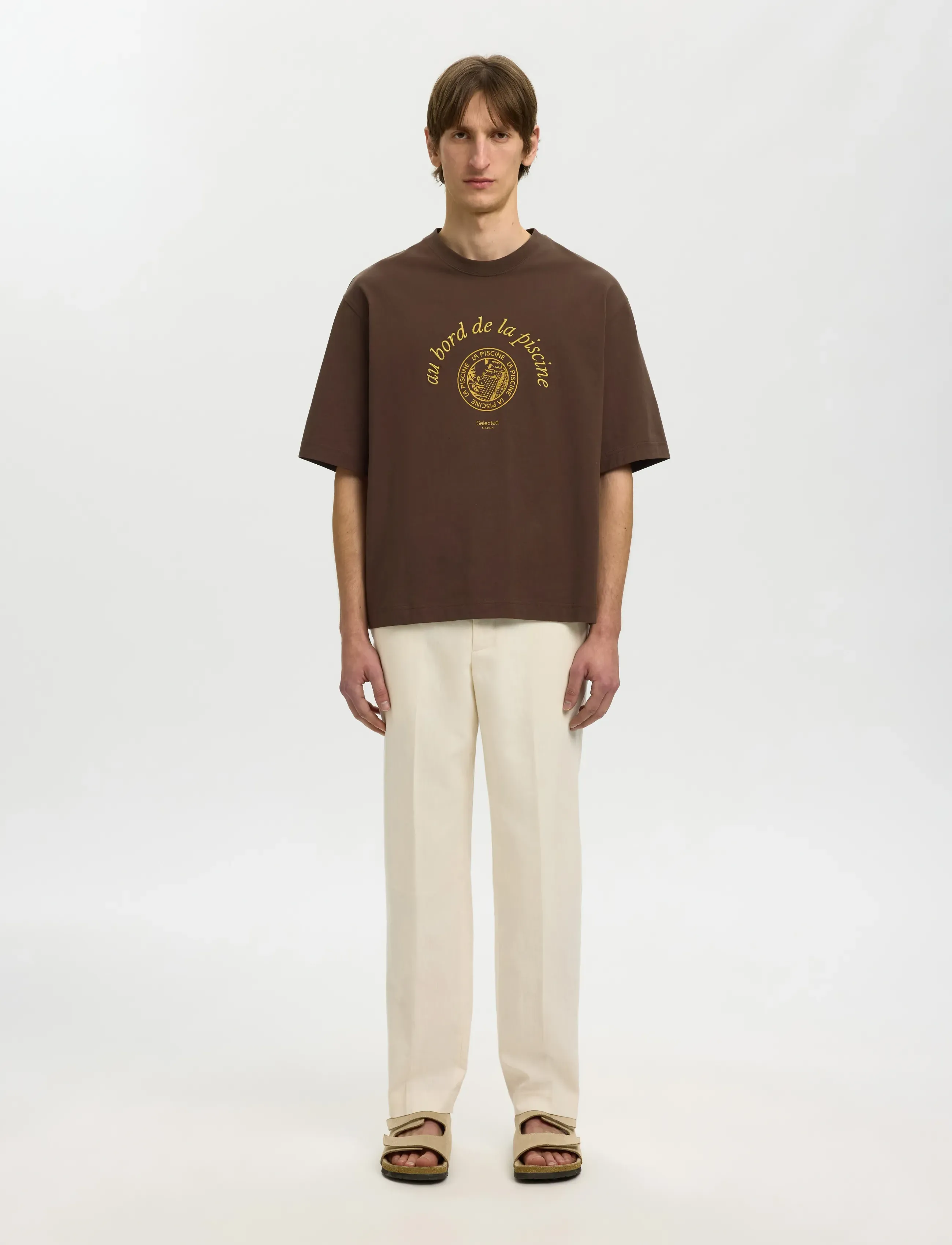 Selected - SLHBOXYNORMAN GRAPHIC SS O-NECK TEE - kortærmede t-shirts - bracken - 3