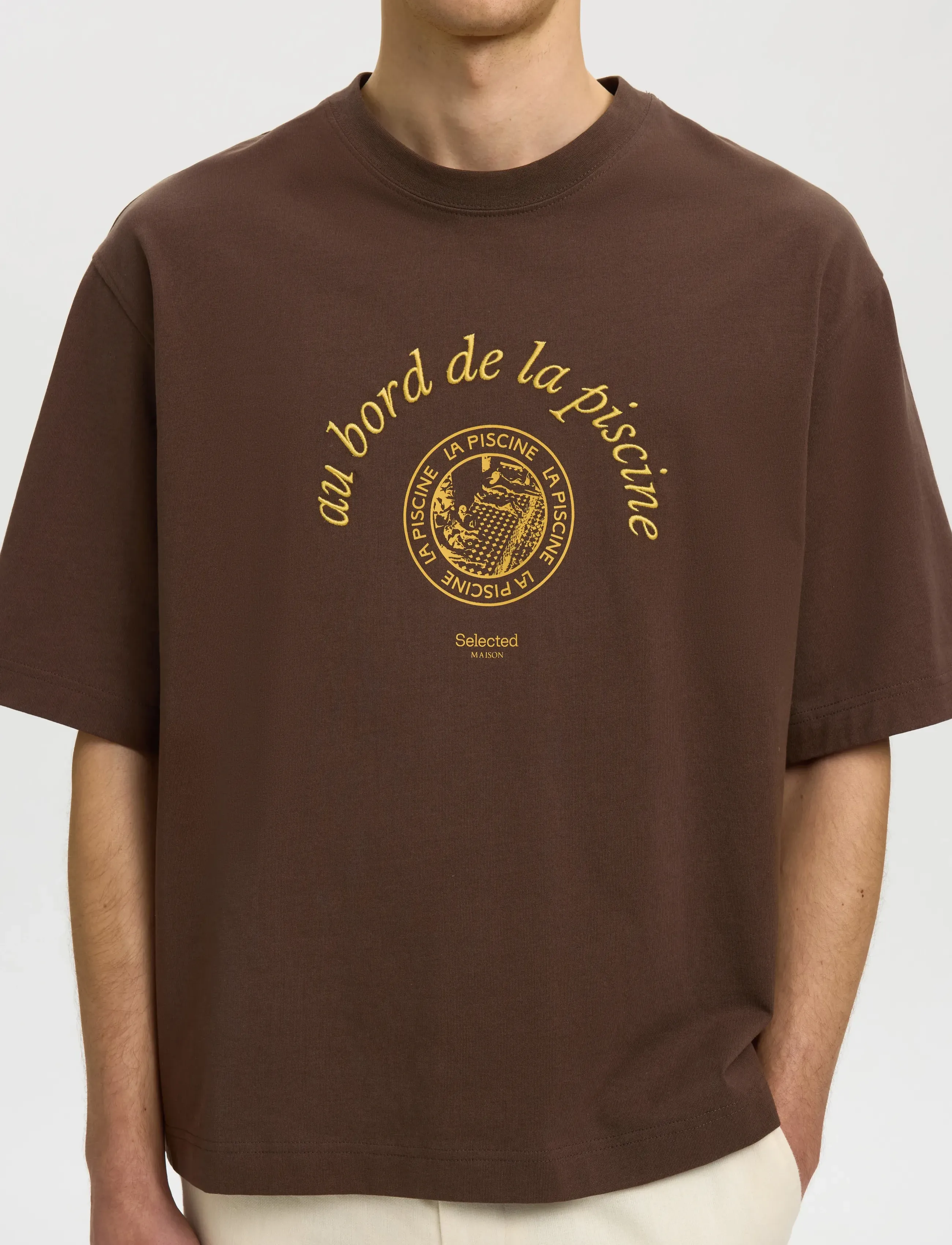 Selected - SLHBOXYNORMAN GRAPHIC SS O-NECK TEE - kortærmede t-shirts - bracken - 4