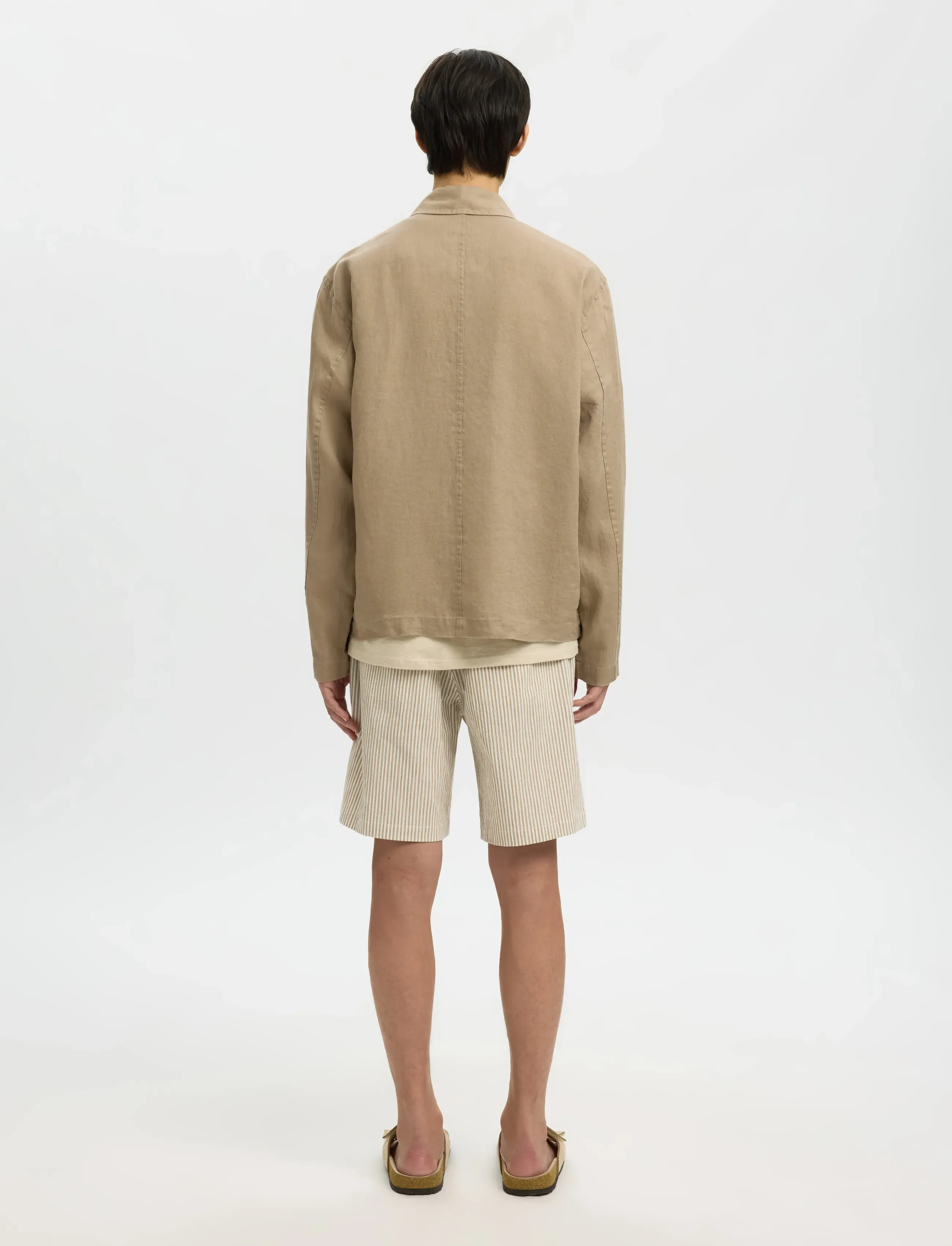Selected - SLHREGJEREMY LINEN ZIP OVERSHIRT - vestes de printemps - savannah tan - 2