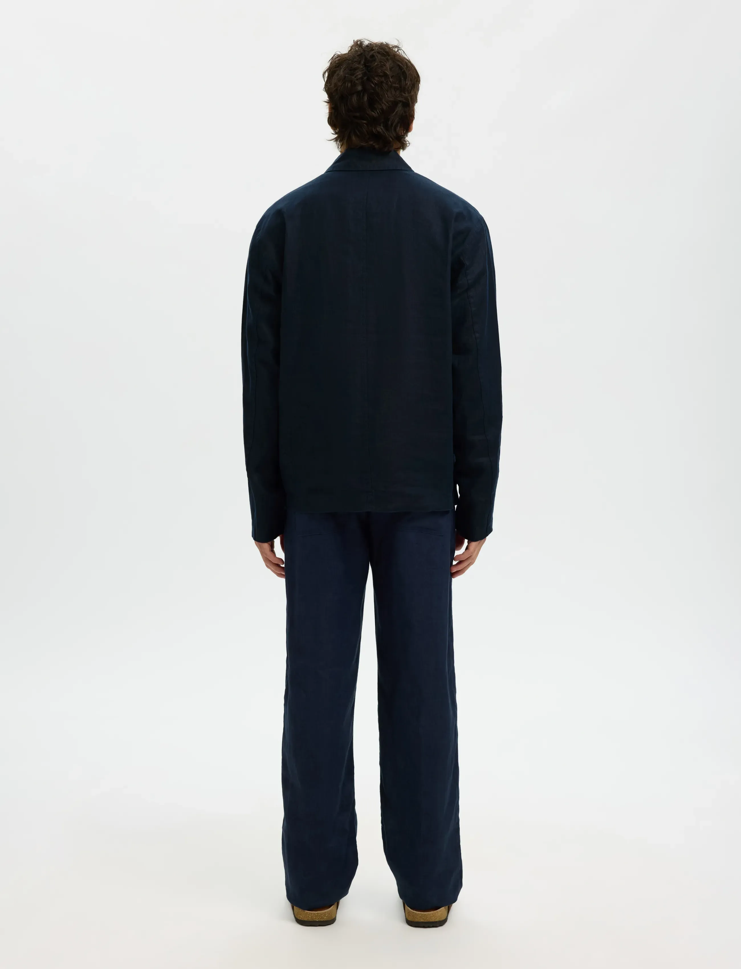 Selected - SLHREGJEREMY LINEN ZIP OVERSHIRT - lentejassen - sky captain - 3