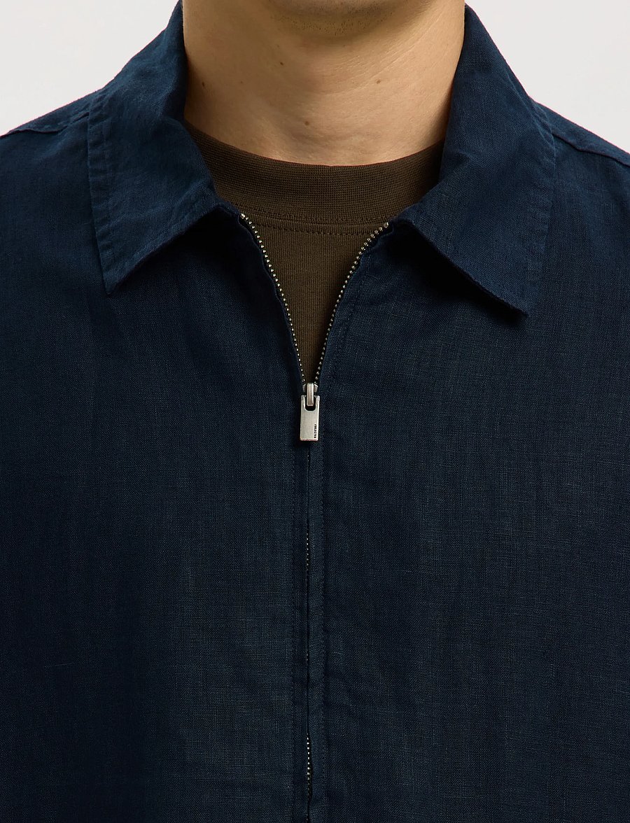 Selected - SLHREGJEREMY LINEN ZIP OVERSHIRT - herbstjacken - sky captain - 5