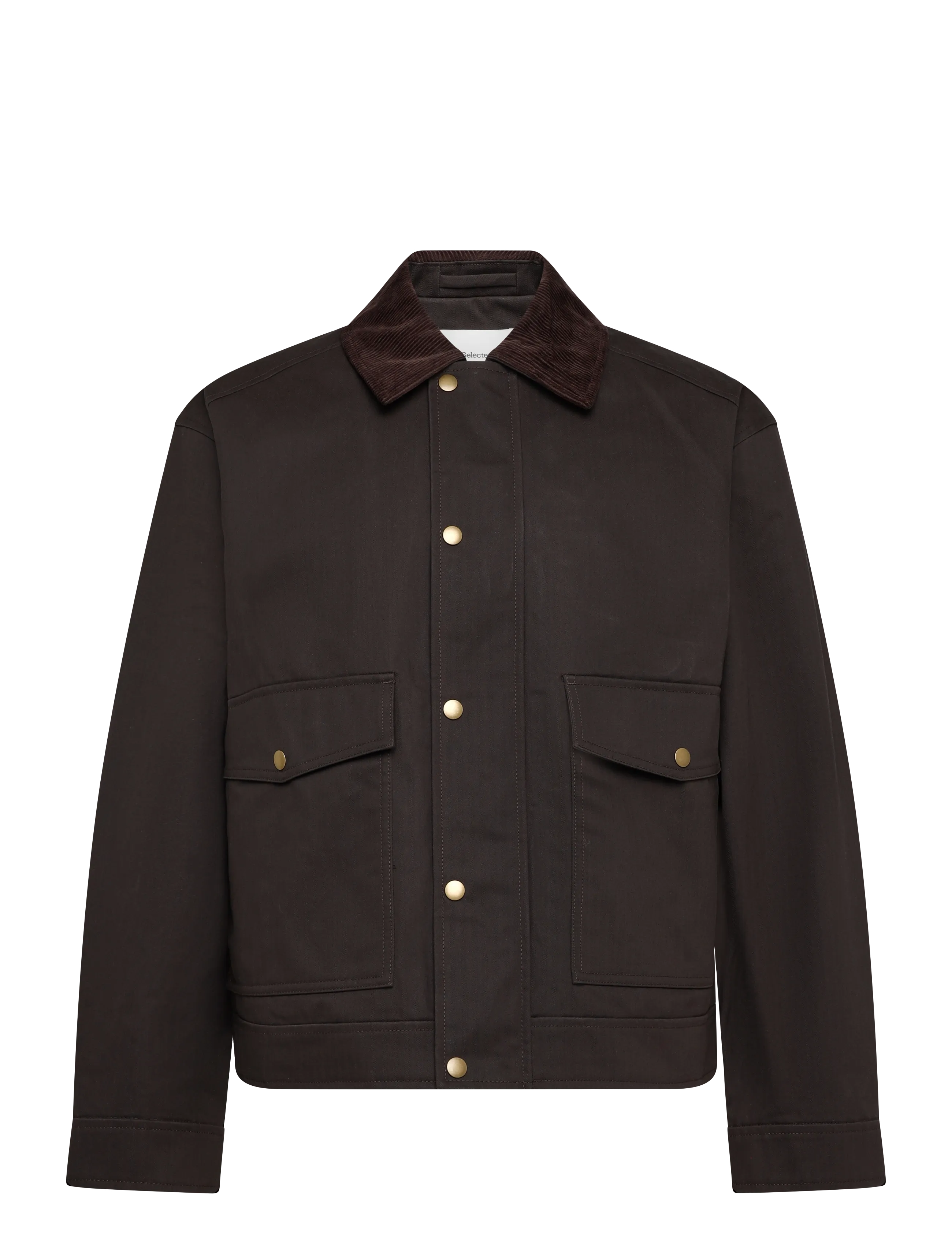 Selected SLMMONTANA WAXED COTTON JKT #S - Nieuwe Mode - DELICIOSO / brown