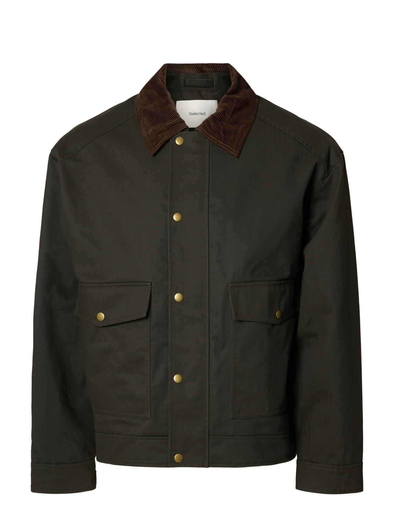 Selected - SLMMONTANA WAXED COTTON JKT #S - spring jackets - peat - 1