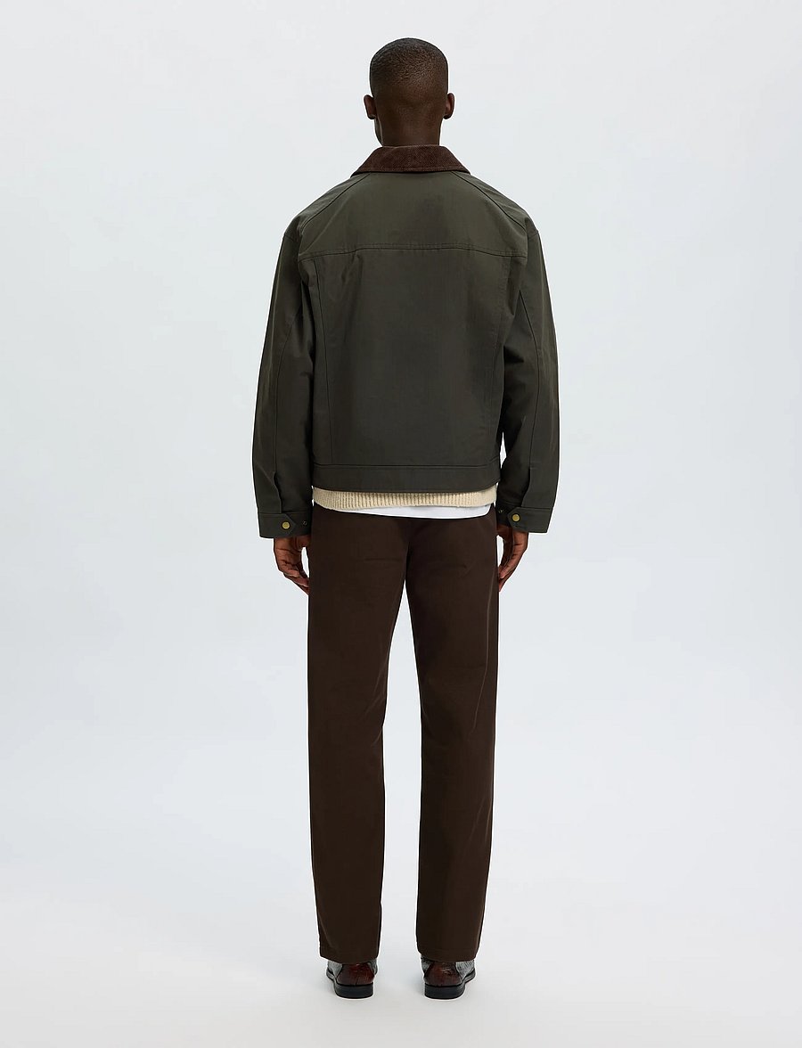 Selected - SLMMONTANA WAXED COTTON JKT #S - frühlingsjacken - peat - 2