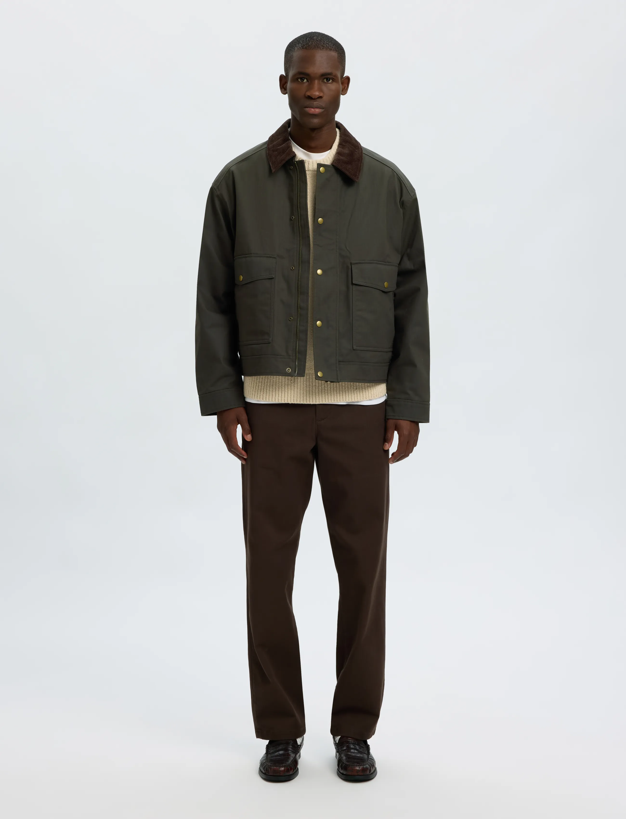 Selected - SLMMONTANA WAXED COTTON JKT #S - spring jackets - peat - 3