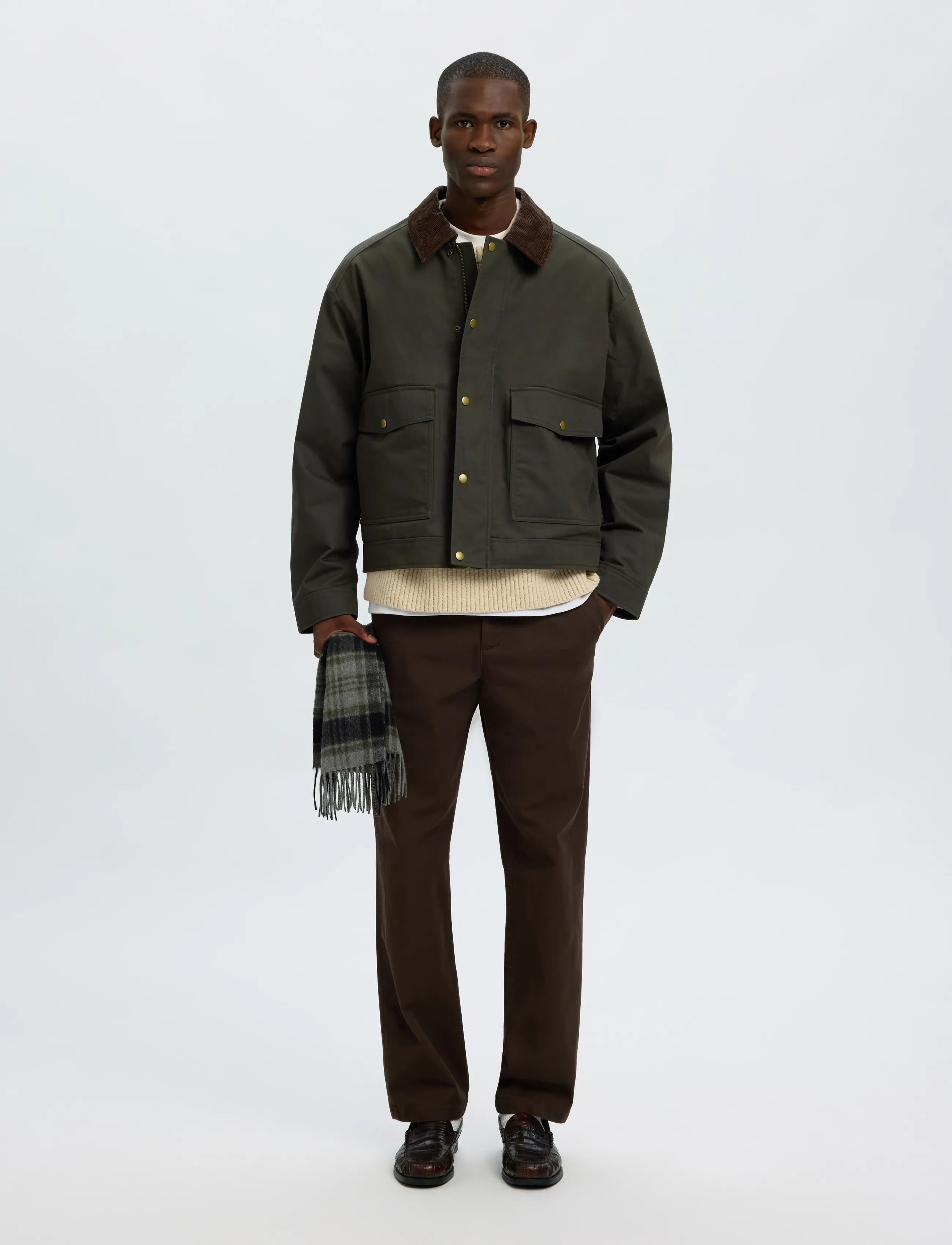 Selected - SLMMONTANA WAXED COTTON JKT #S - spring jackets - peat - 5