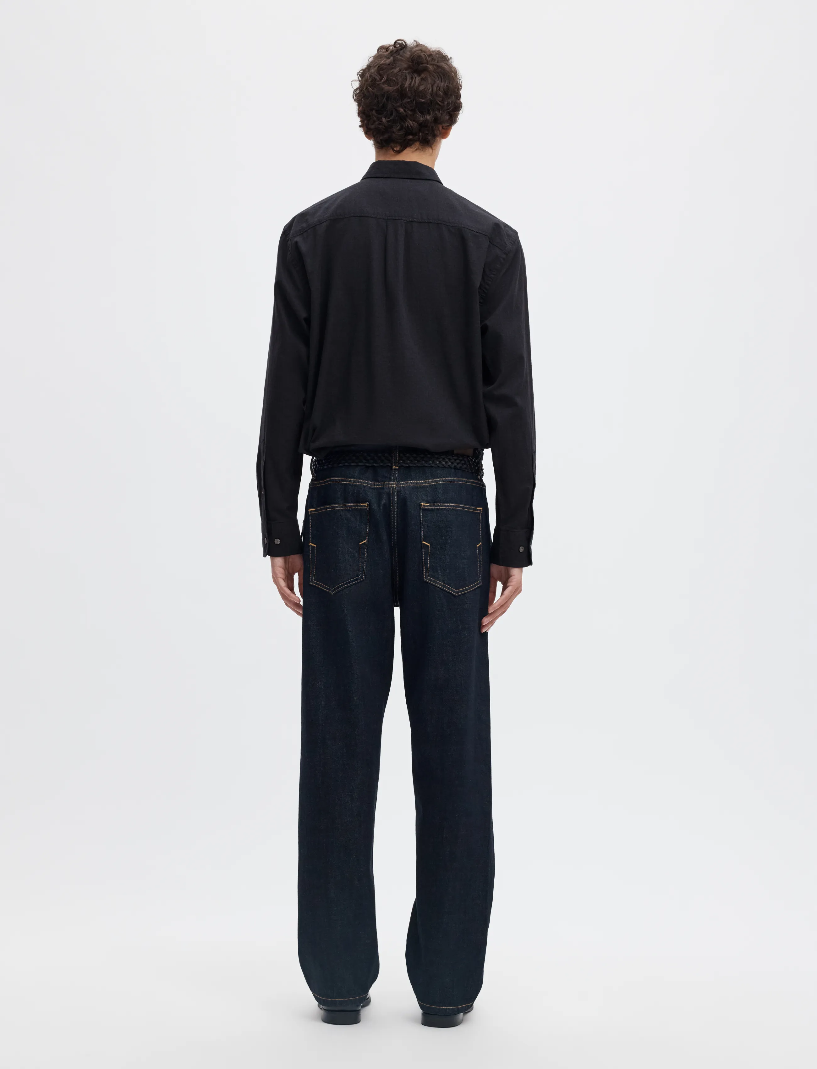 Selected - SLMREGCOLE JAY MELANGE LS SHIRT NOOS - krekli ar rakstu - black - 2