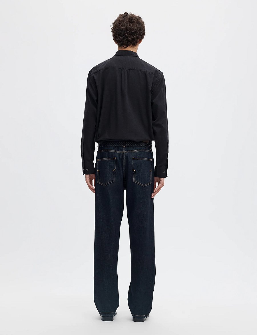 Selected - SLMREGCOLE JAY MELANGE LS SHIRT NOOS - krekli ar rakstu - black - 2