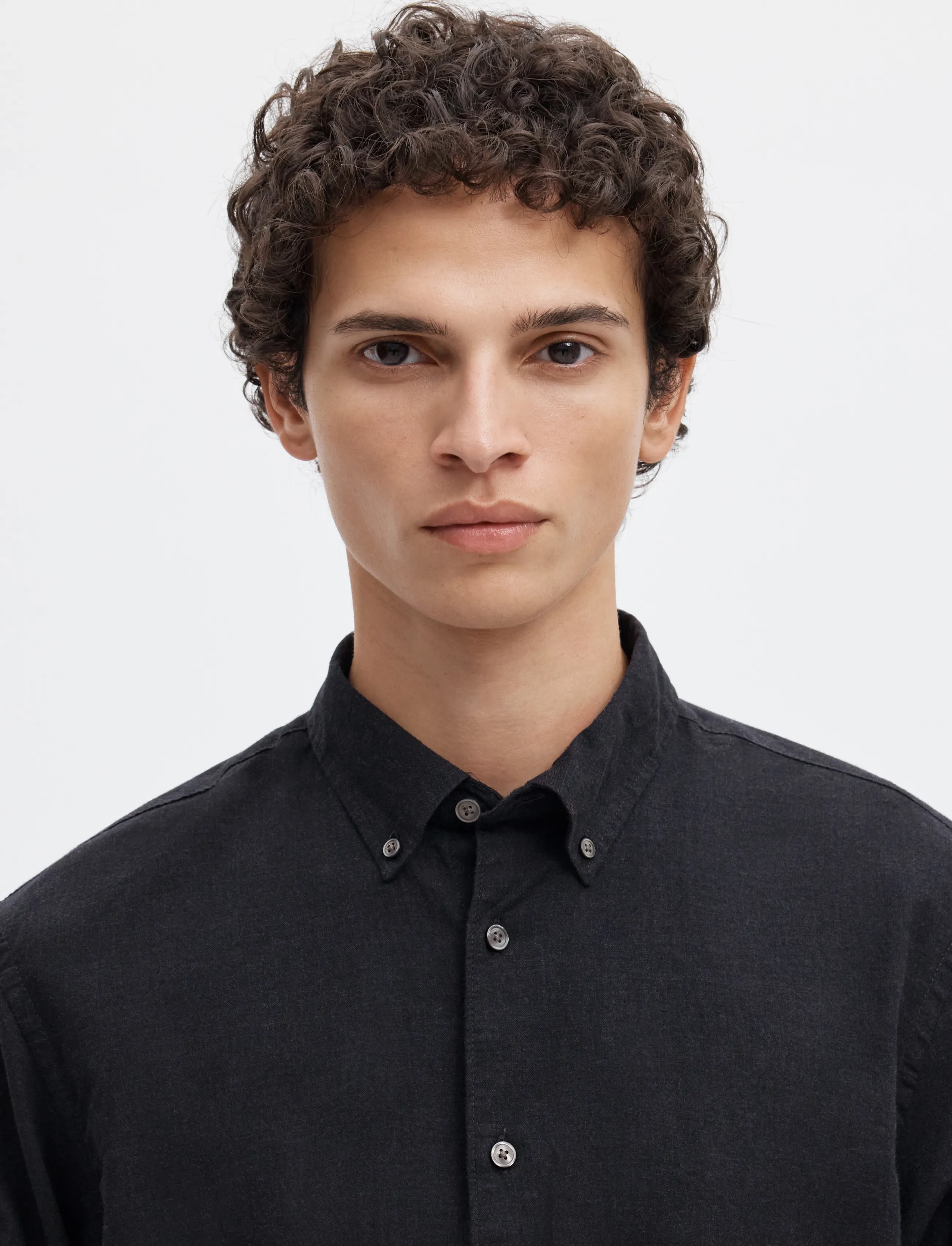 Selected - SLMREGCOLE JAY MELANGE LS SHIRT NOOS - krekli ar rakstu - black - 4