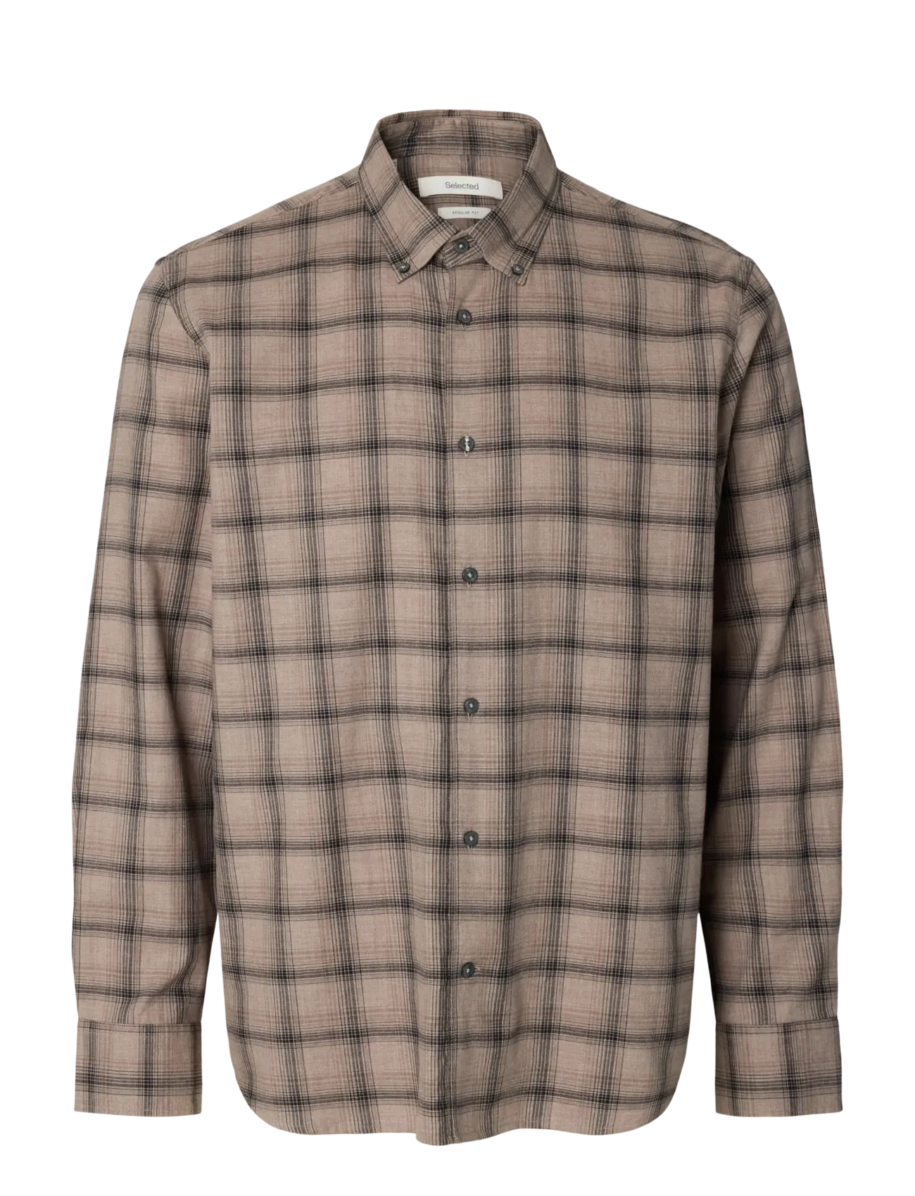 Selected - SLMREGCOLE JAY MELANGE LS SHIRT NOOS - cornstalk - 1