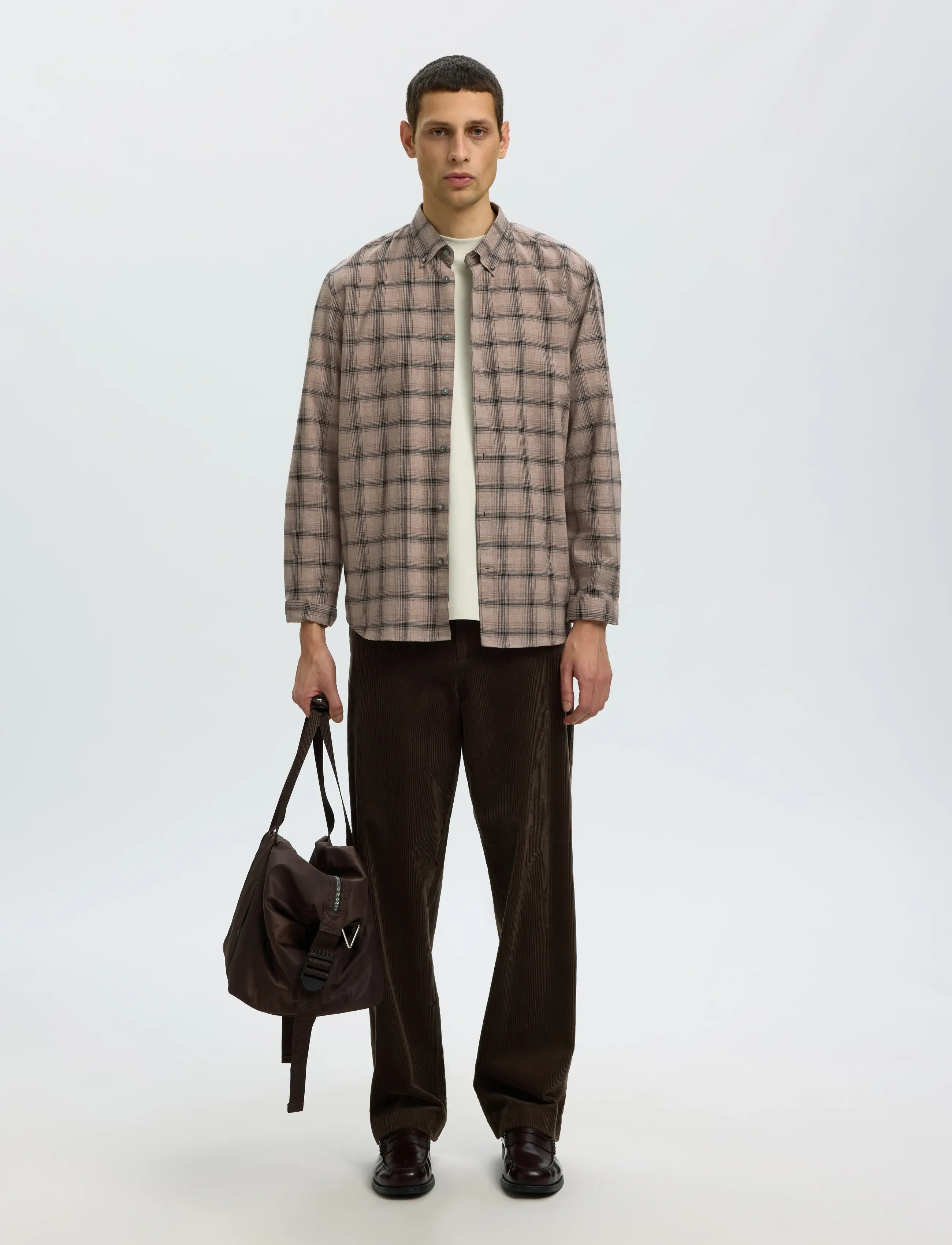 Selected - SLMREGCOLE JAY MELANGE LS SHIRT NOOS - cornstalk - 3
