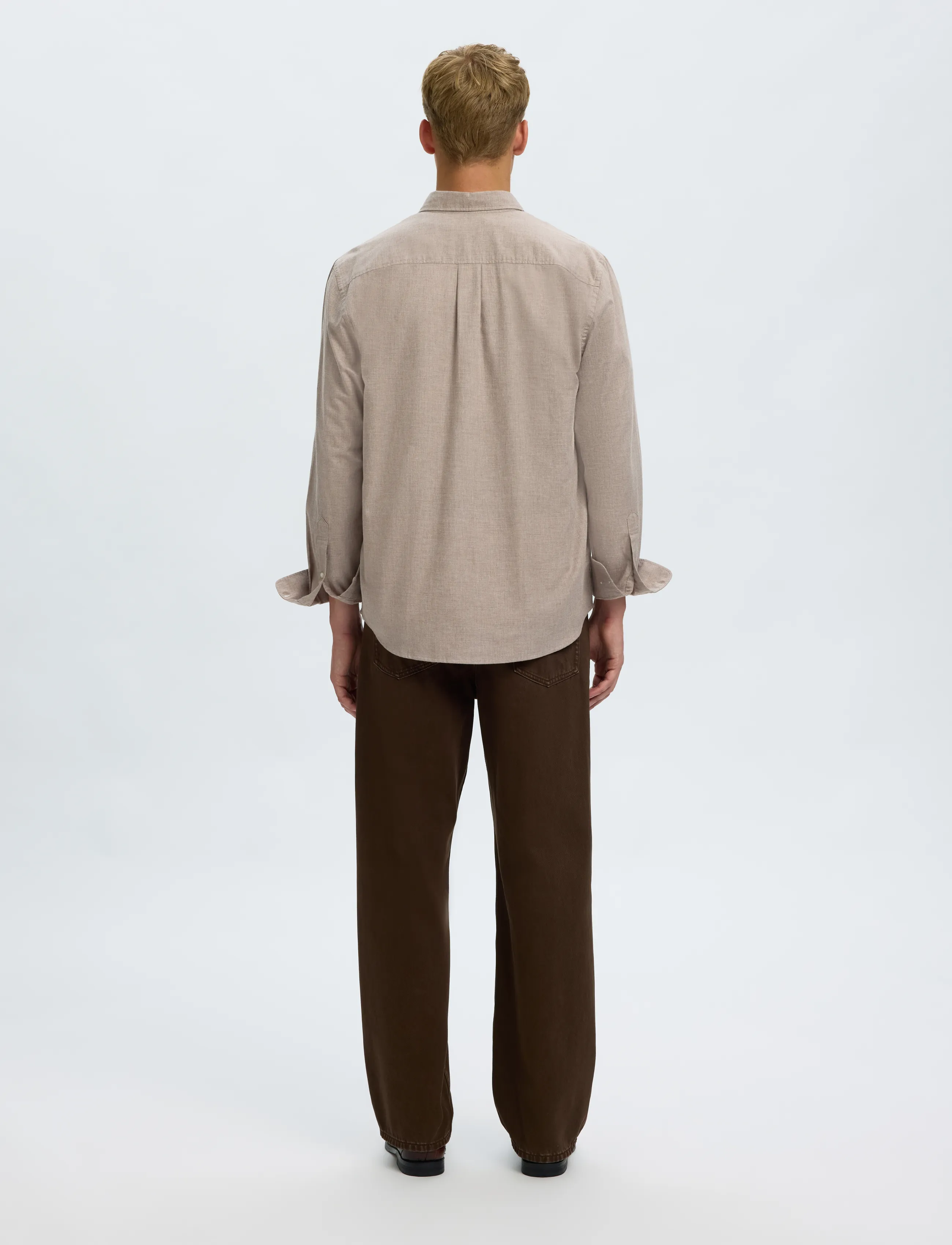 Selected - SLMREGCOLE JAY MELANGE LS SHIRT NOOS - pattern shirts - cornstalk - 2