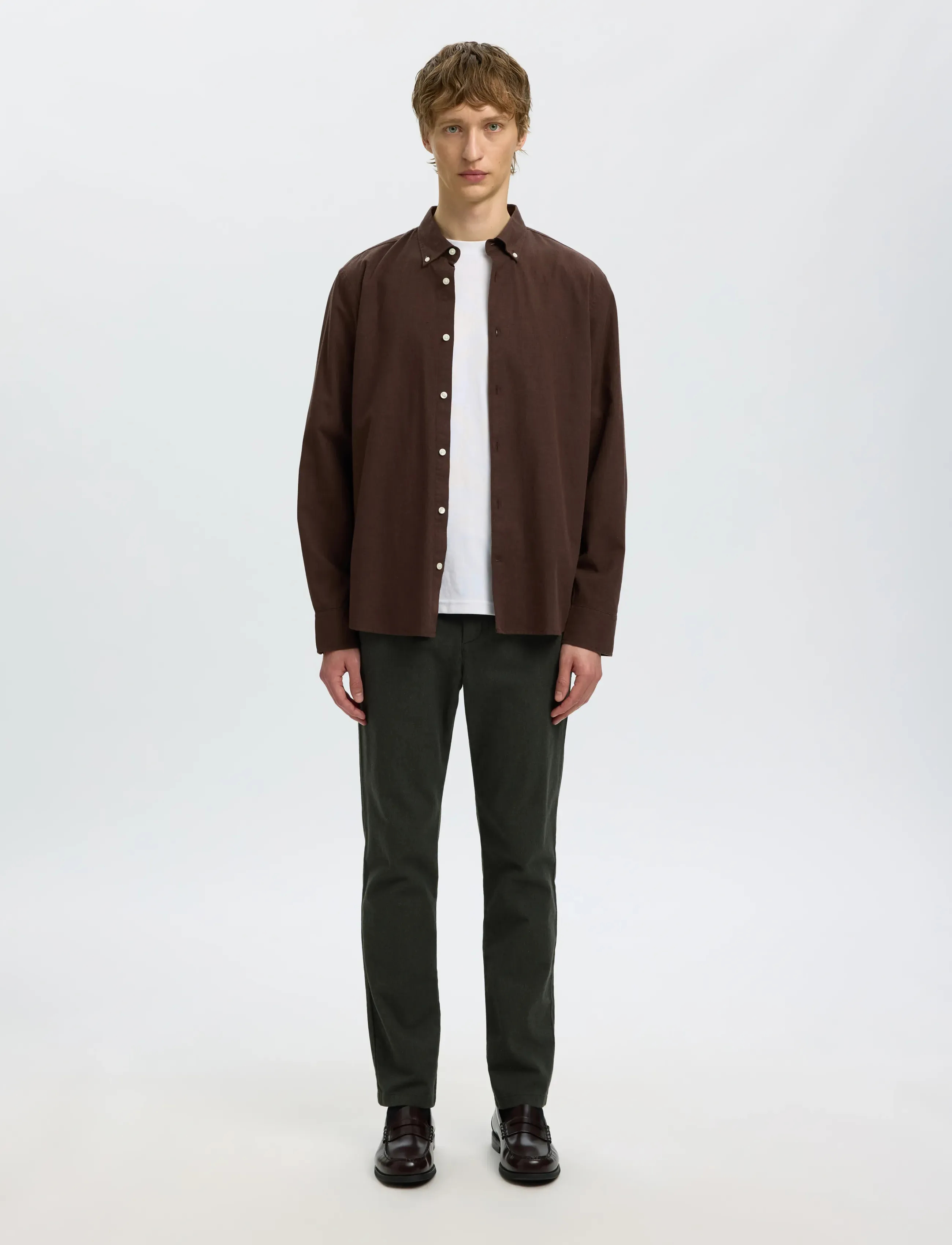 Selected - SLMREGCOLE JAY MELANGE LS SHIRT NOOS - mønstrede skjorter - delicioso - 3