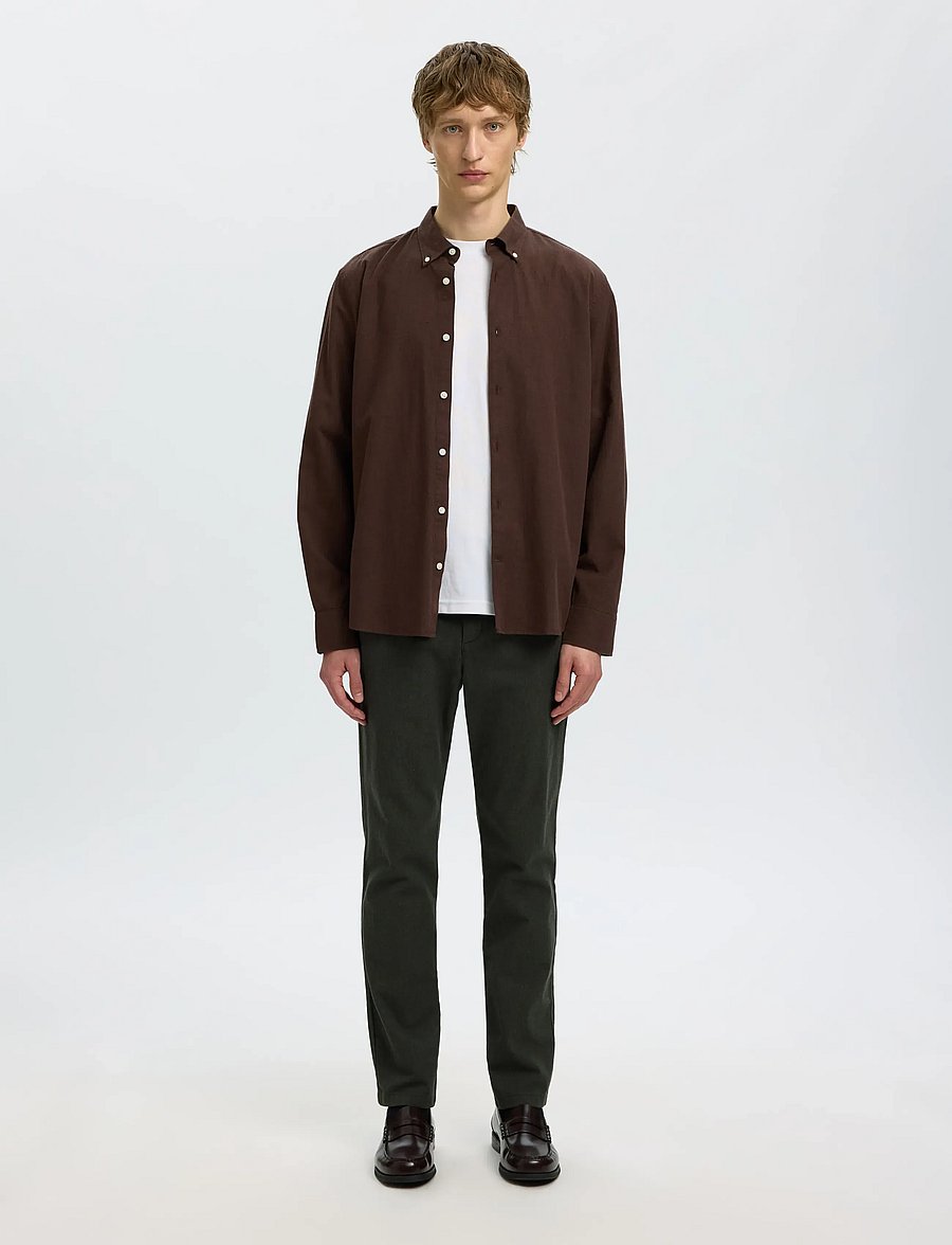 Selected - SLMREGCOLE JAY MELANGE LS SHIRT NOOS - mønstrede skjorter - delicioso - 3