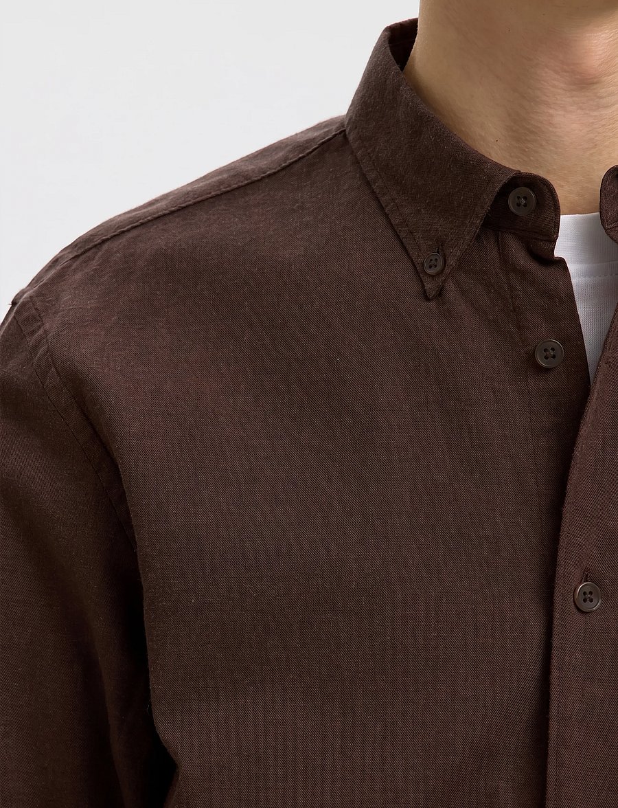 Selected - SLMCOLE-JAY REG MELANGE LS SHIRT NOOS - pattern shirts - delicioso - 4