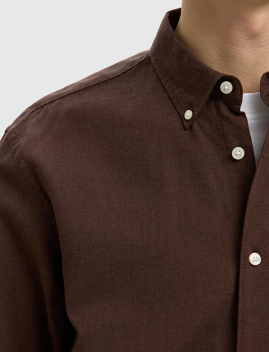 Selected - SLMREGCOLE JAY MELANGE LS SHIRT NOOS - mønstrede skjorter - delicioso - 4