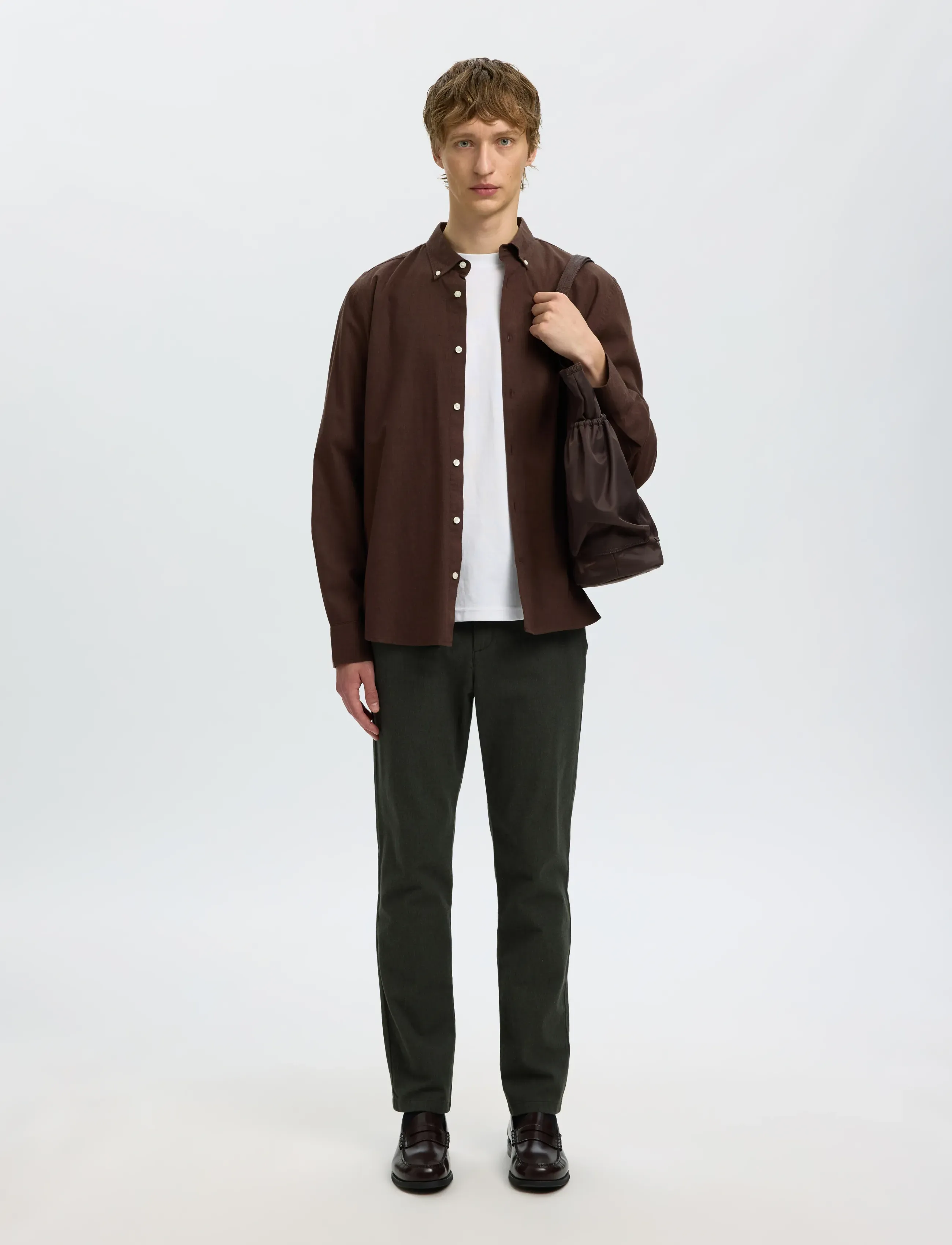 Selected - SLMREGCOLE JAY MELANGE LS SHIRT NOOS - mønstrede skjorter - delicioso - 5