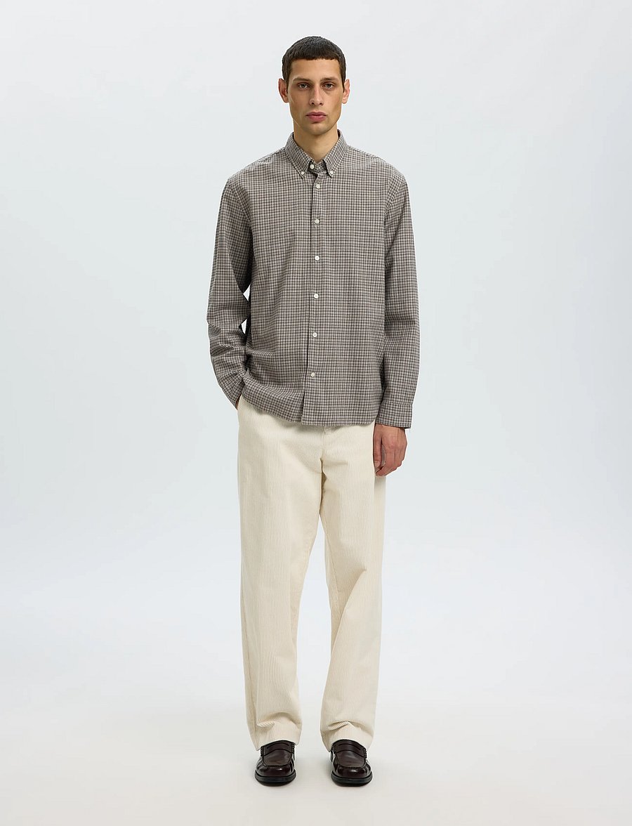 Selected - SLMREGCOLE JAY MELANGE LS SHIRT NOOS - mustriga särgid - paloma - 3