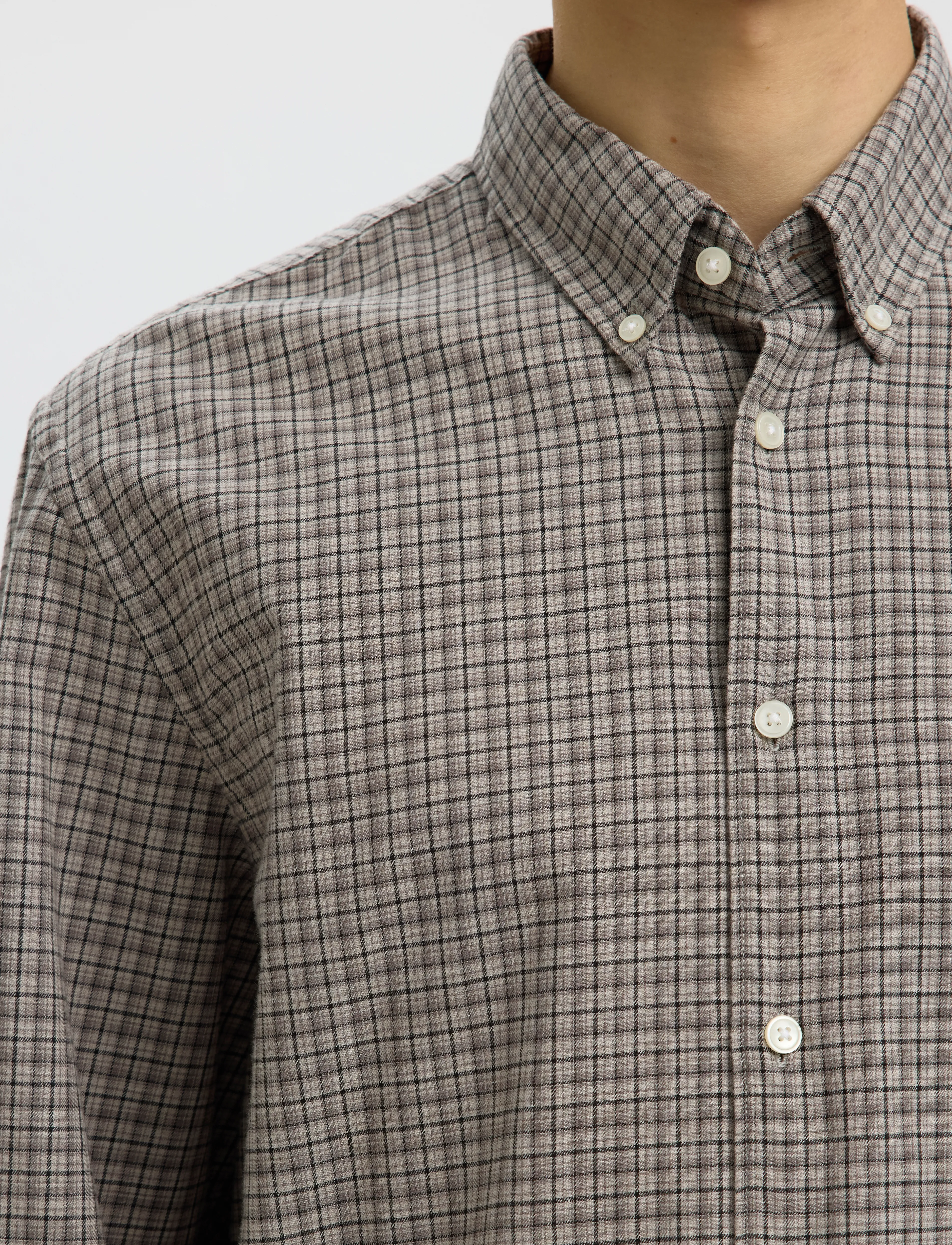 Selected - SLMREGCOLE JAY MELANGE LS SHIRT NOOS - mustriga särgid - paloma - 4