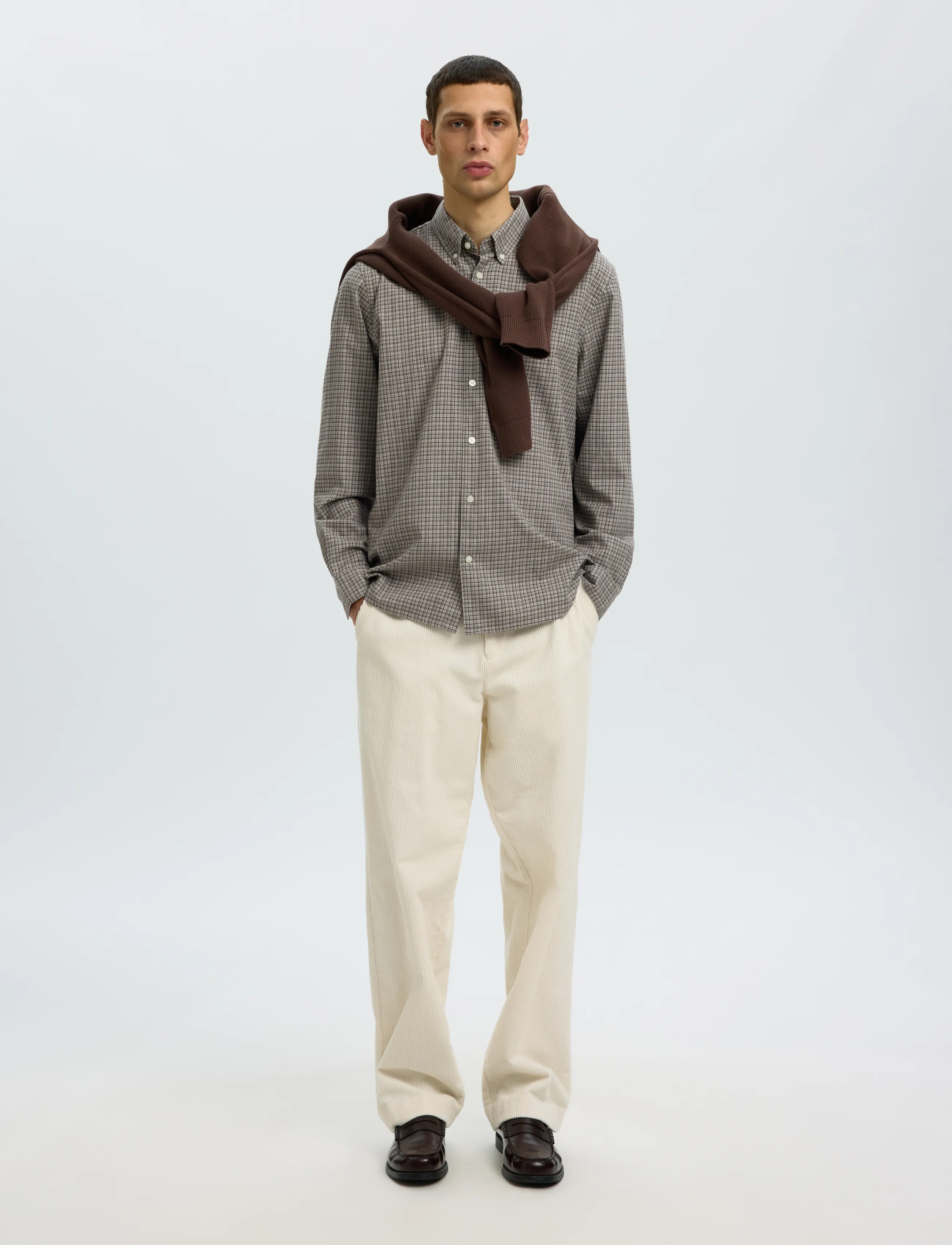 Selected - SLMREGCOLE JAY MELANGE LS SHIRT NOOS - mustriga särgid - paloma - 5