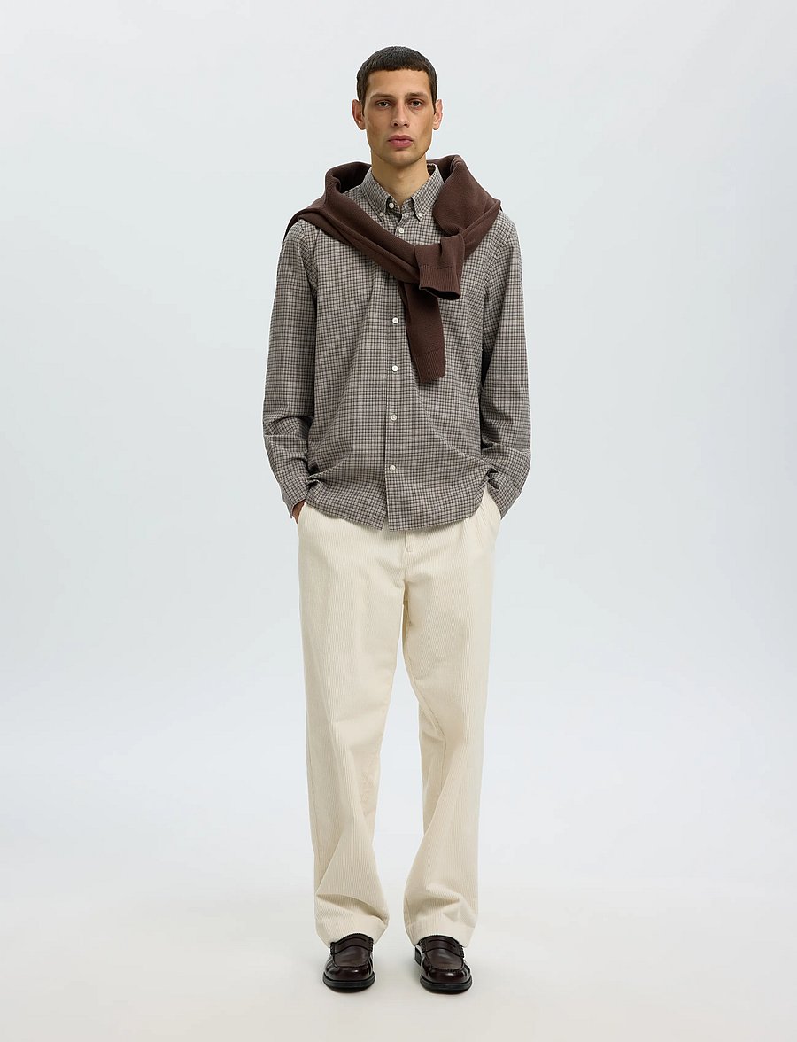 Selected - SLMREGCOLE JAY MELANGE LS SHIRT NOOS - mustriga särgid - paloma - 5