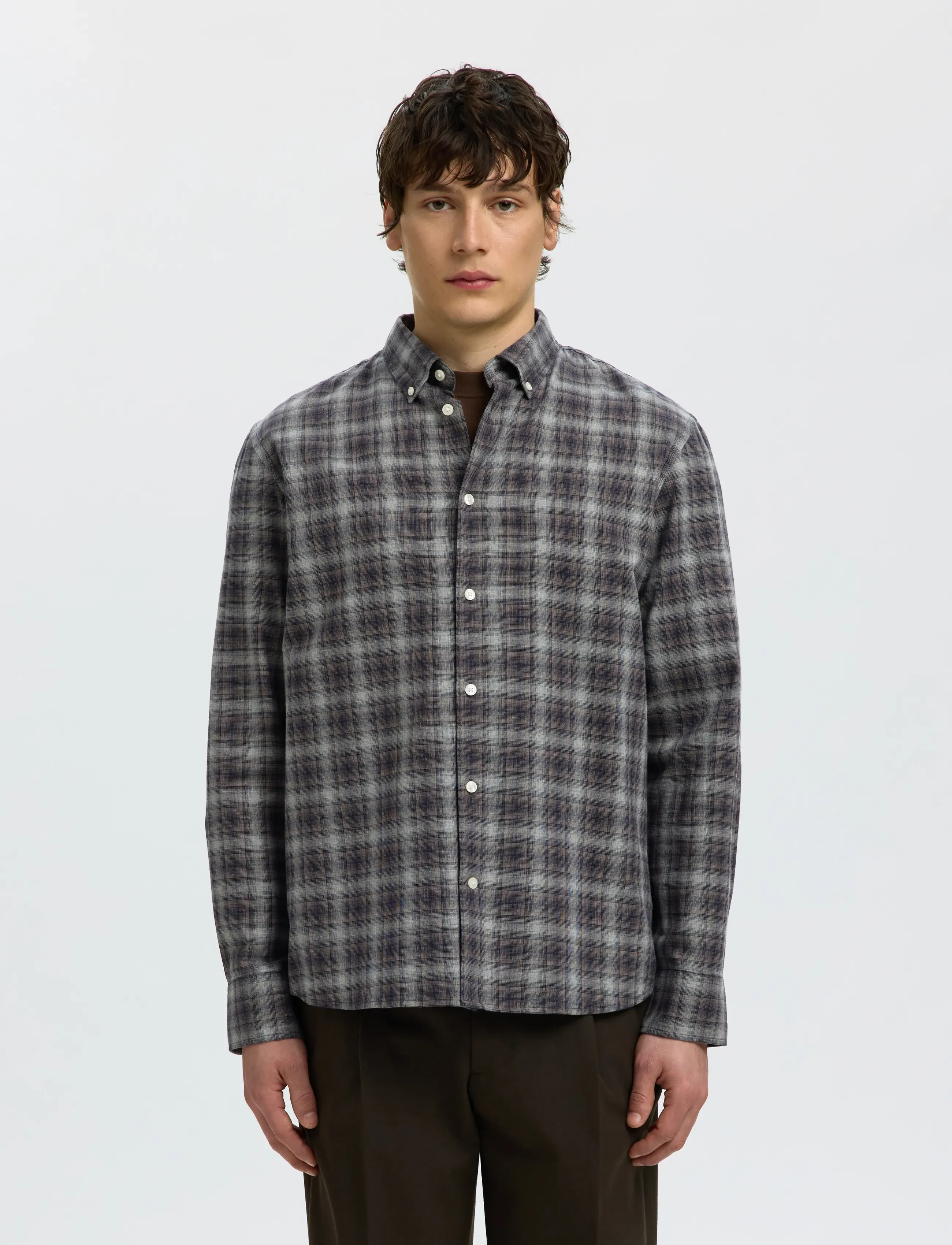 Selected SLMREGCOLE JAY MELANGE LS SHIRT NOOS - Casual skjorter - SKY CAPTAIN / navy