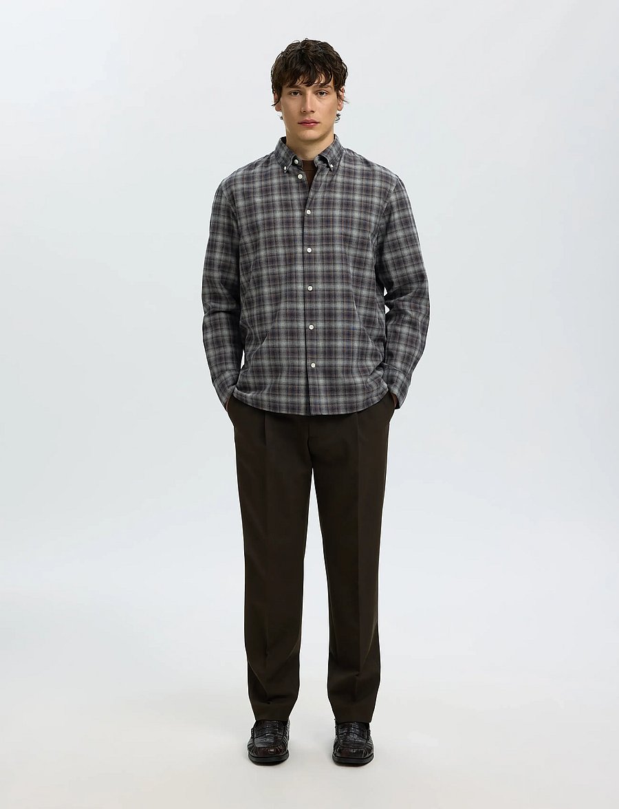 Selected - SLMREGCOLE JAY MELANGE LS SHIRT NOOS - mønstrede skjorter - sky captain - 5