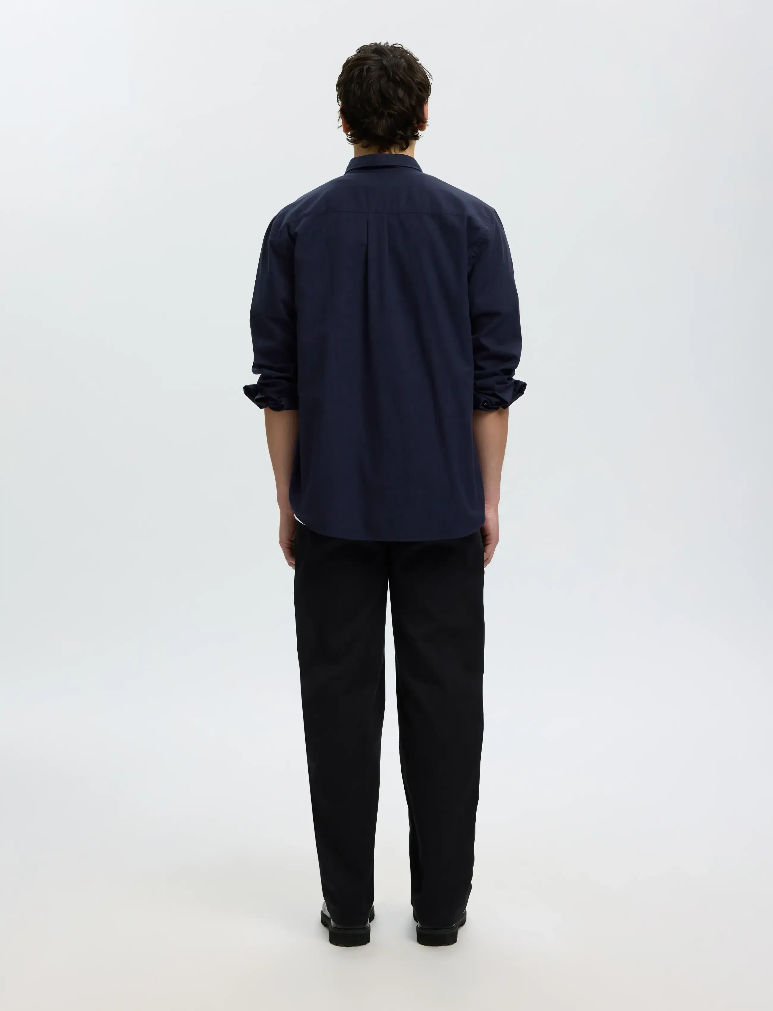 Selected - SLMREGCOLE JAY MELANGE LS SHIRT NOOS - pattern shirts - sky captain - 2