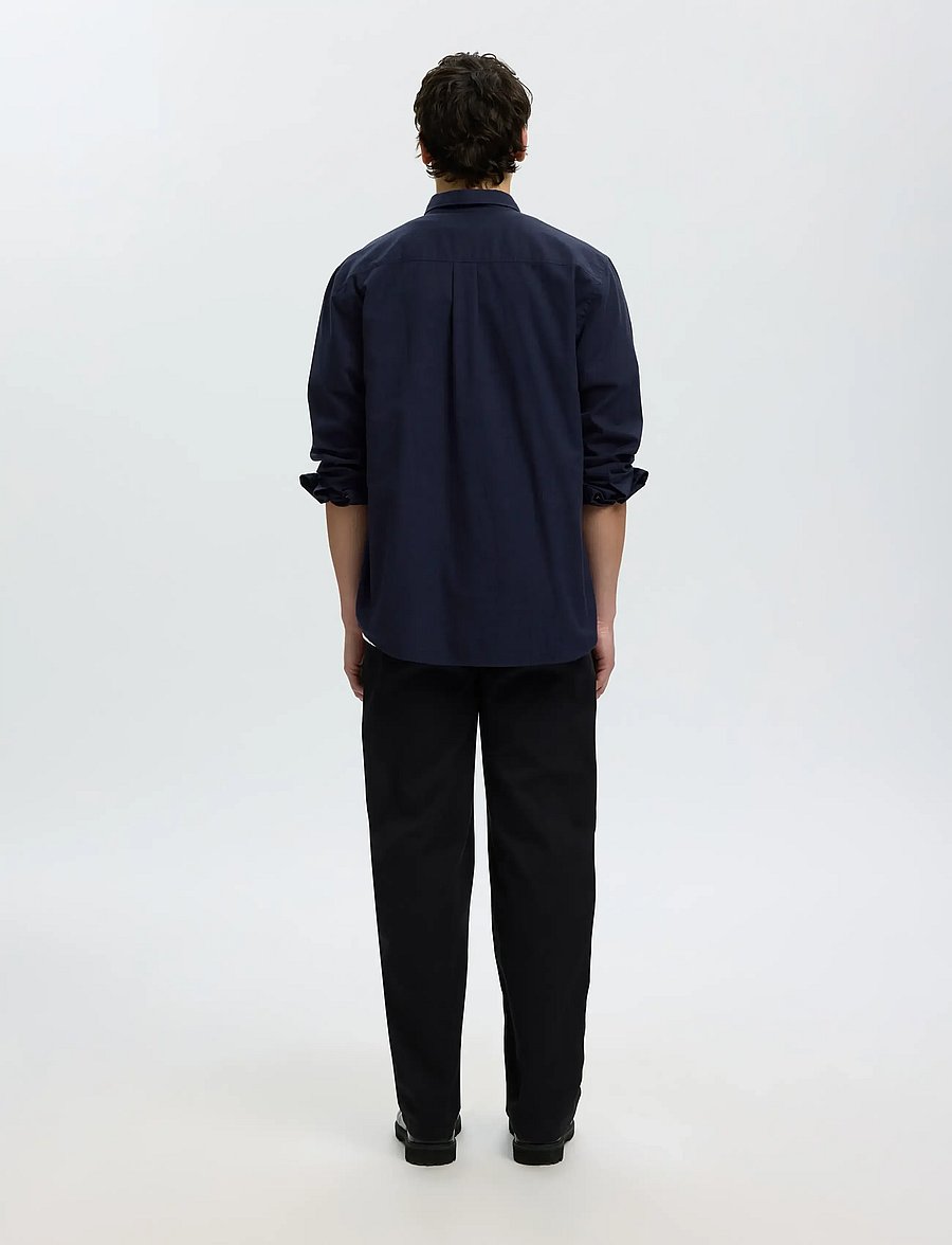 Selected - SLMREGCOLE JAY MELANGE LS SHIRT NOOS - gemusterte hemden - sky captain - 2