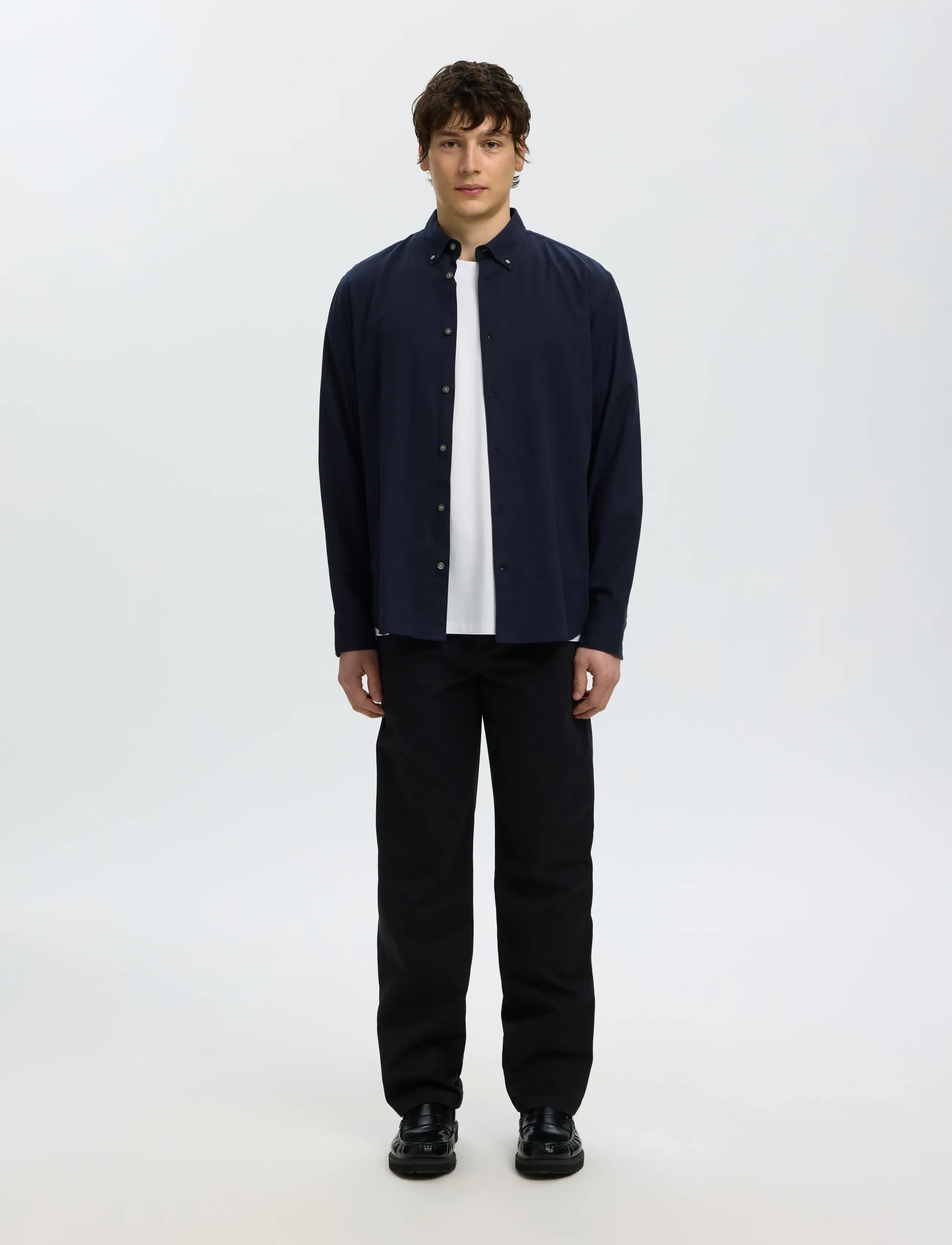 Selected - SLMREGCOLE JAY MELANGE LS SHIRT NOOS - pattern shirts - sky captain - 3