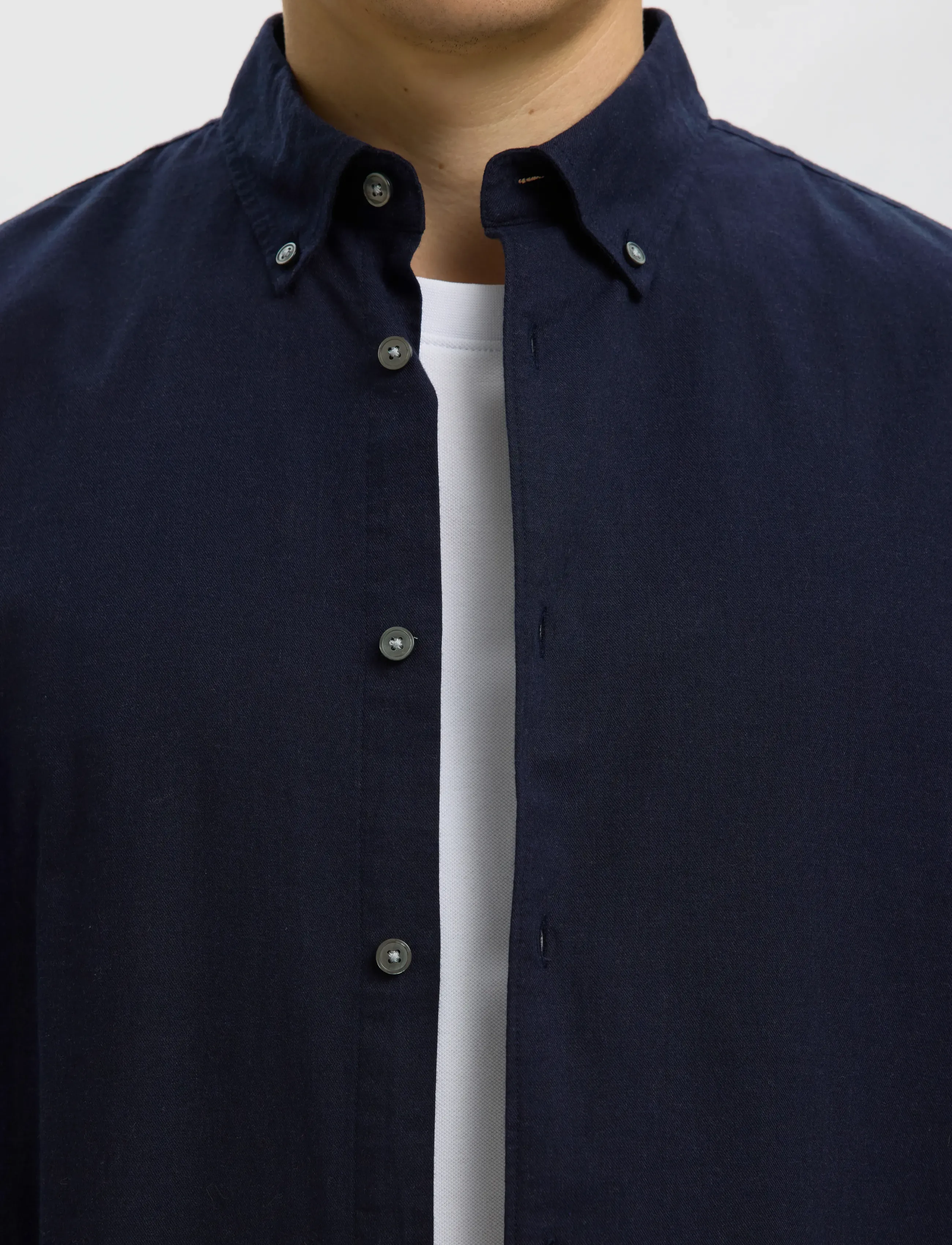 Selected - SLMREGCOLE JAY MELANGE LS SHIRT NOOS - pattern shirts - sky captain - 4