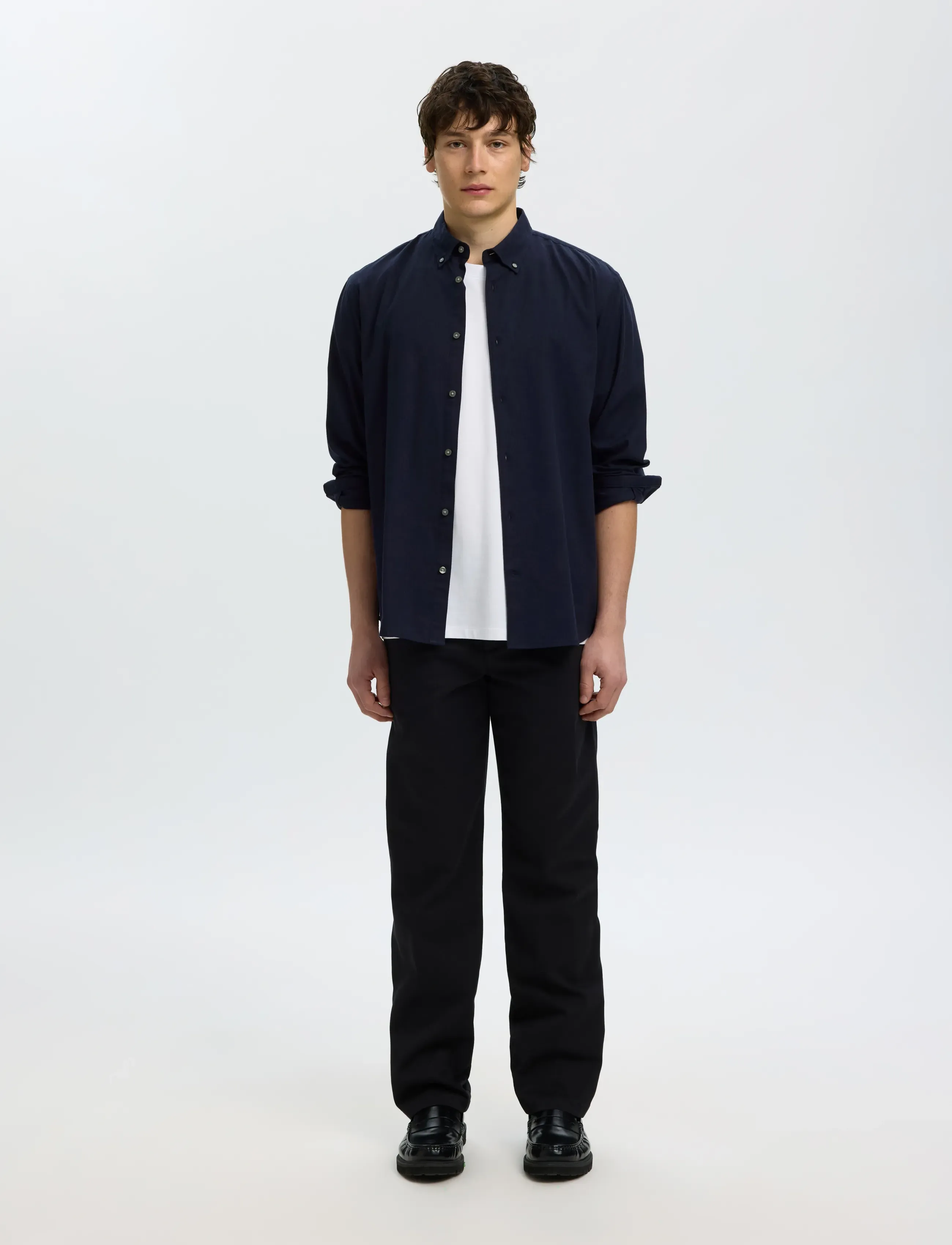 Selected - SLMREGCOLE JAY MELANGE LS SHIRT NOOS - pattern shirts - sky captain - 5