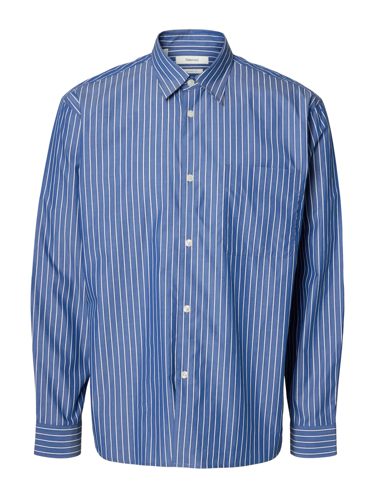 SELECTED Slmrlxsander Isak Poplin Ls Shirt Noos Blau - L - Herren