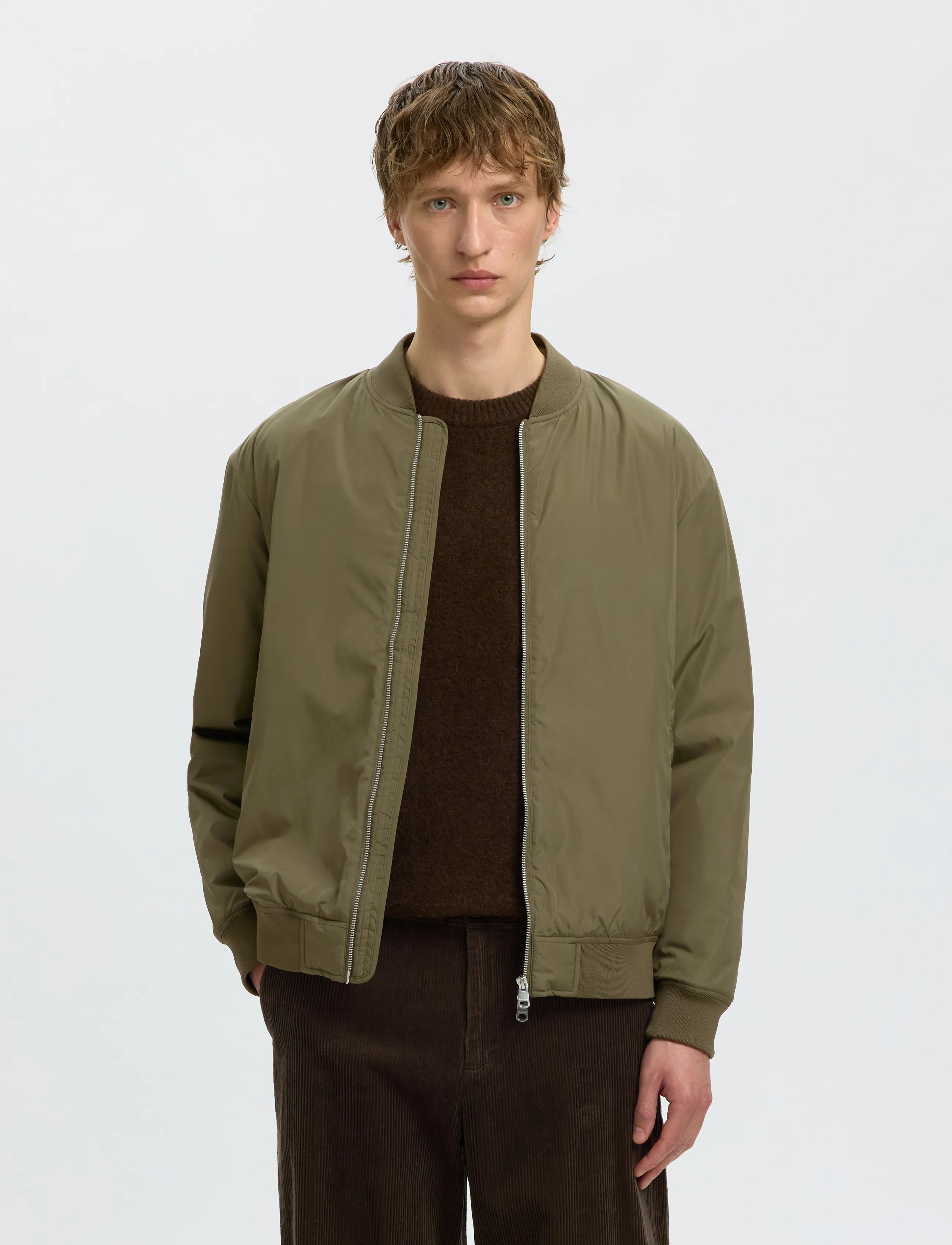 Selected SLMCHARLES BOMBER JKT NOOS - Kleidung - KALAMATA / khaki/green