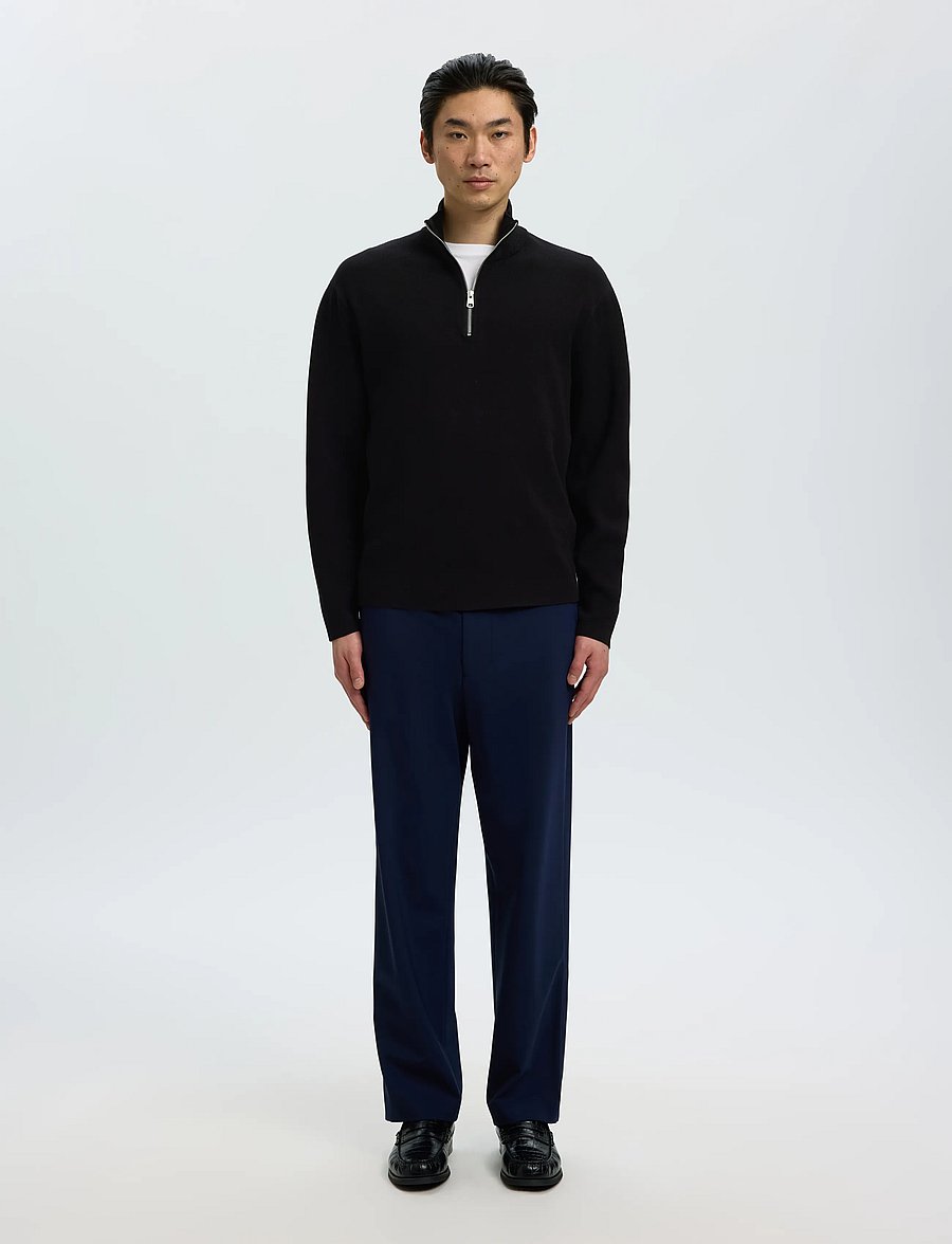 Selected - SLMTELLER FN HALF ZIP NOOS - pullover mit halbem reißverschluss - black - 3