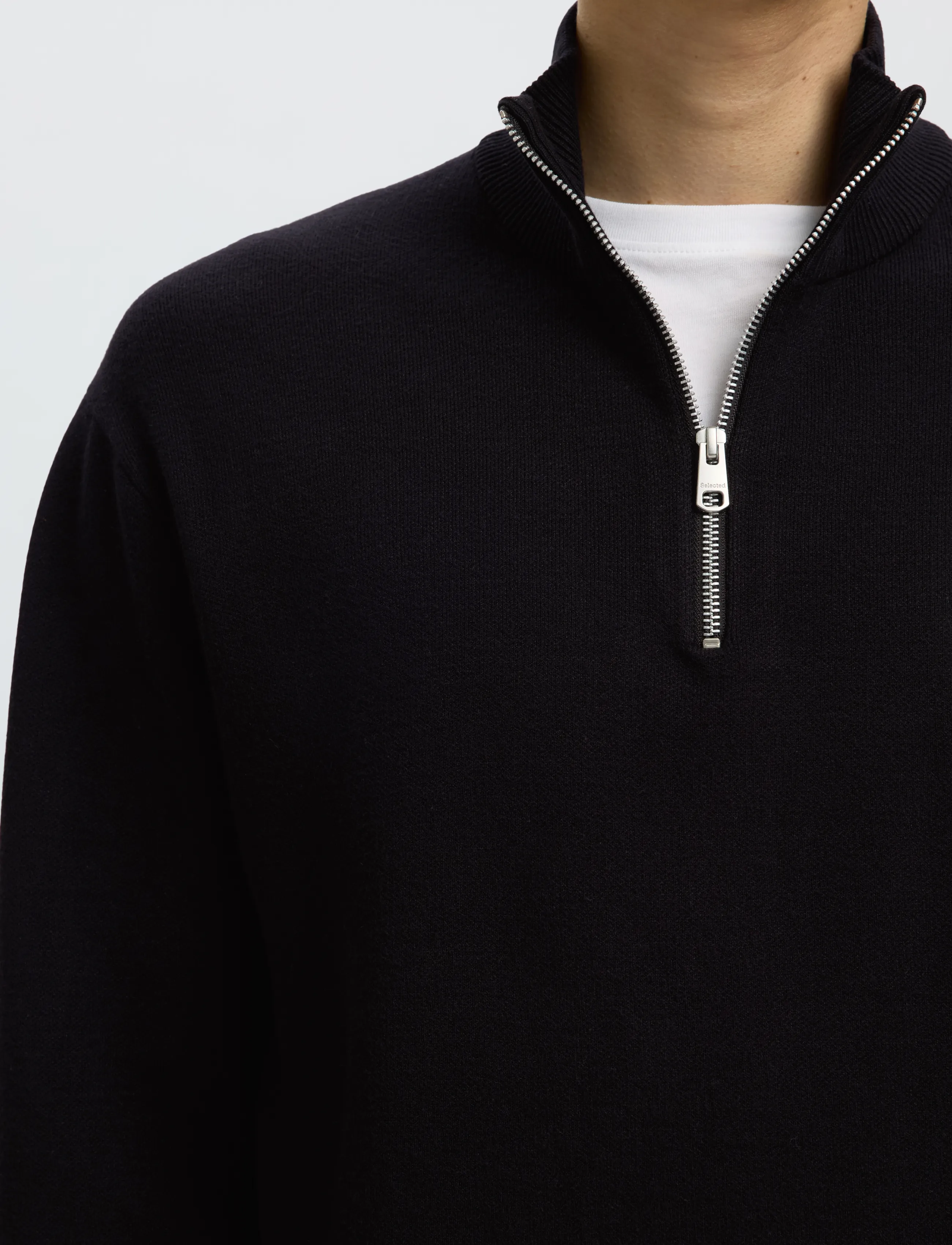 Selected - SLMTELLER FN HALF ZIP NOOS - halfzip strik - black - 4