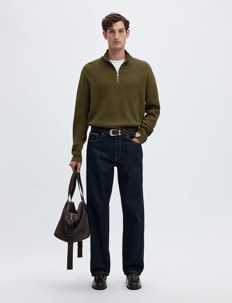 Selected - SLMTELLER FN HALF ZIP NOOS - pullover mit halbem reißverschluss - kalamata - 5