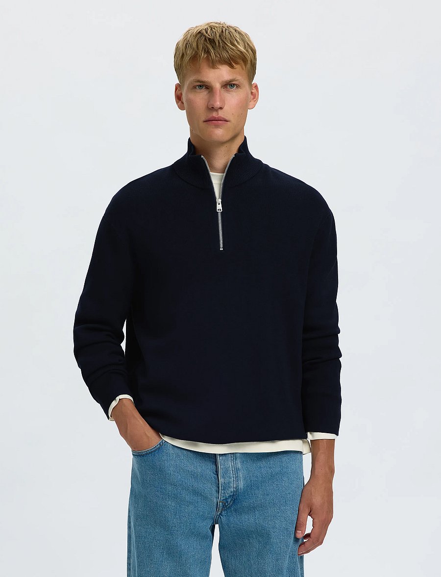 Selected - SLMTELLER FN HALF ZIP NOOS - pullover mit halbem reißverschluss - sky captain - 0