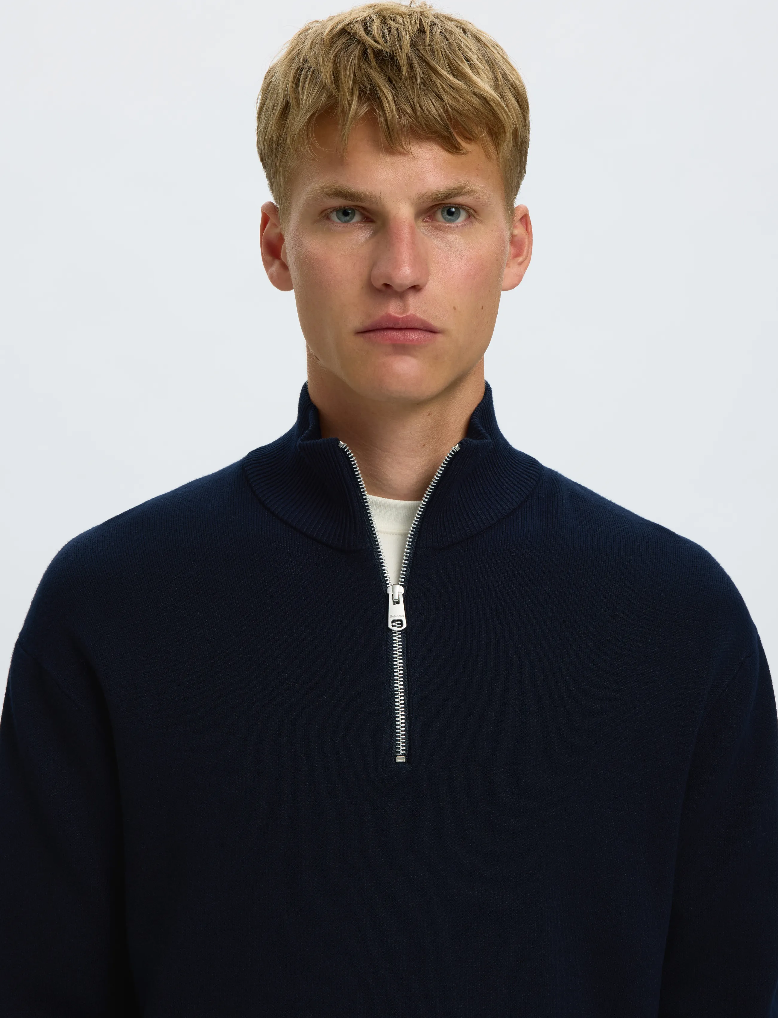 Selected - SLMTELLER FN HALF ZIP NOOS - pullover mit halbem reißverschluss - sky captain - 4
