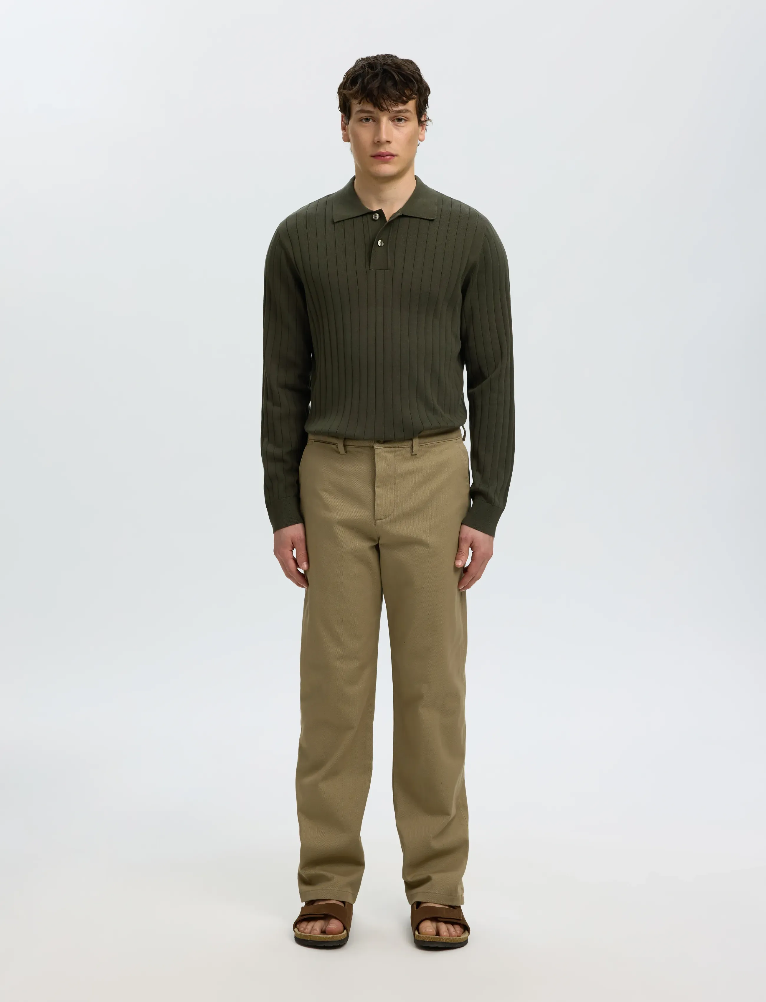 Selected - SLMTORINO LS KNIT RIB POLO NOOS - poloer i strik med lange ærmer - forest night - 3