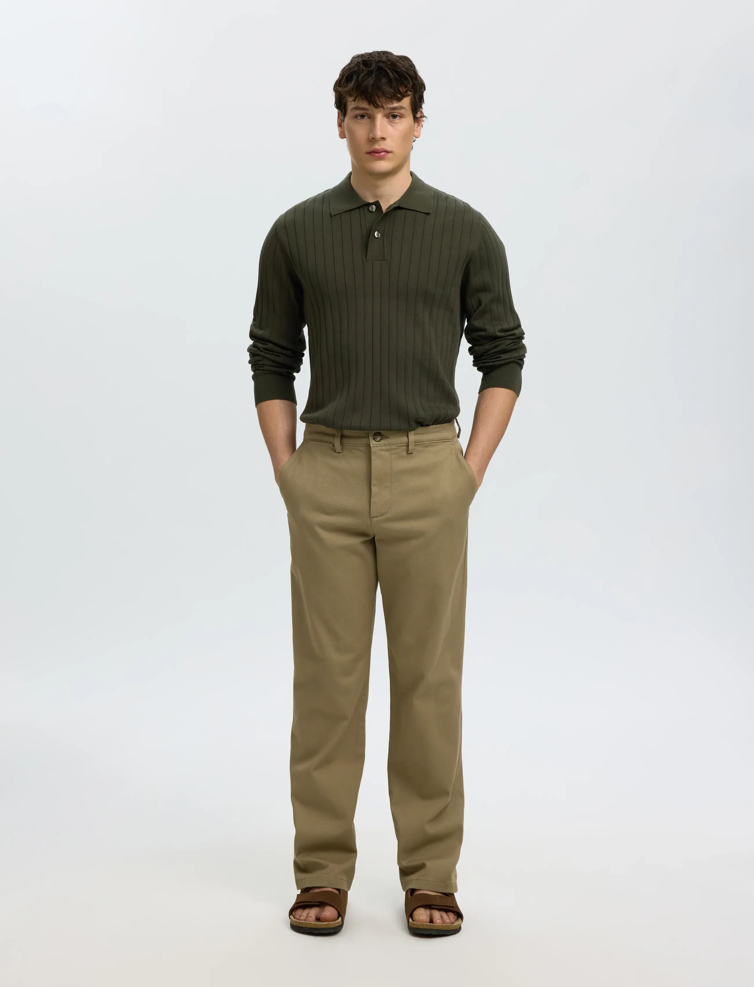 Selected - SLMTORINO LS KNIT RIB POLO NOOS - poloer i strik med lange ærmer - forest night - 5