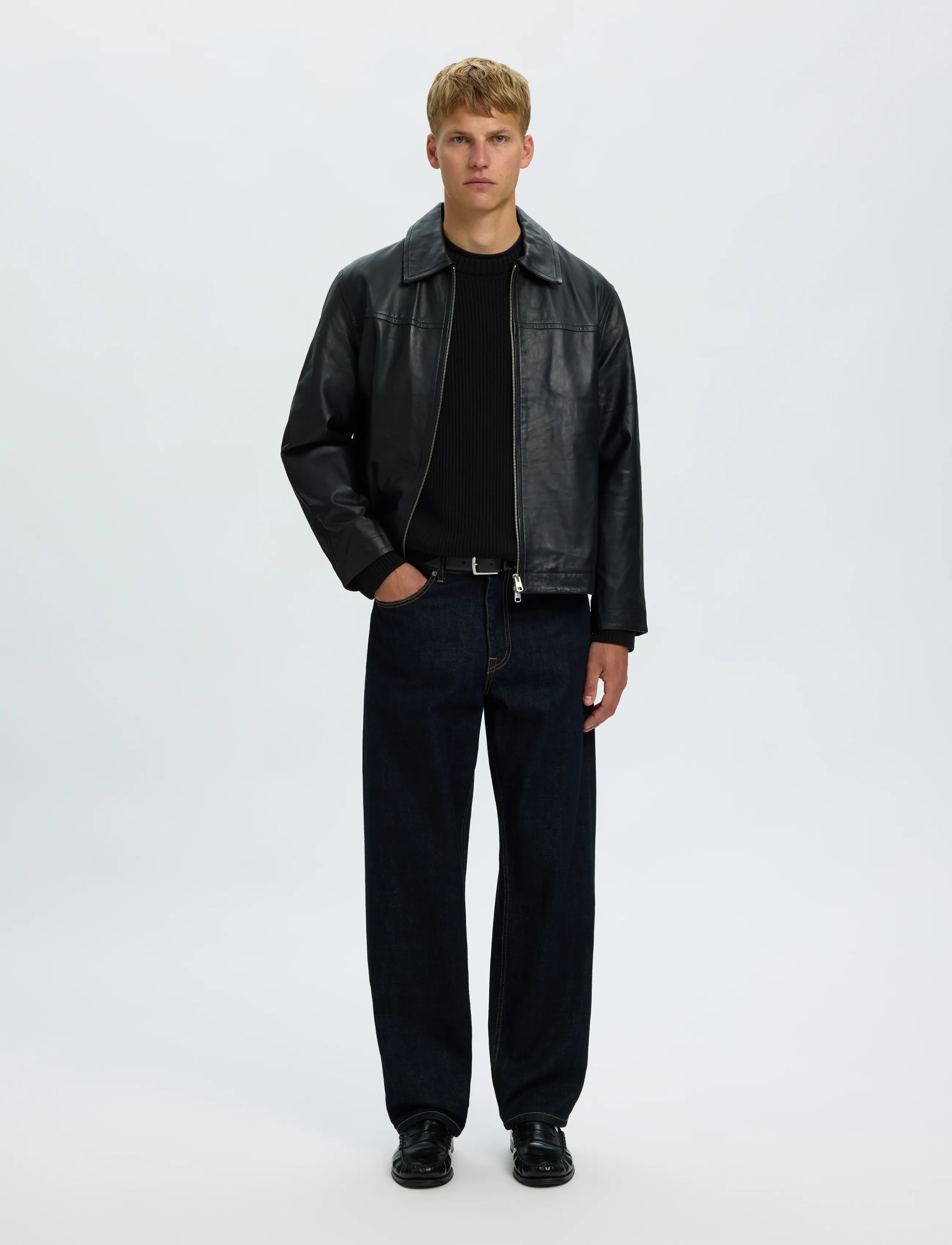 Selected - SLMBRAUN KNIT RIB CREW NECK NOOS - black - 5