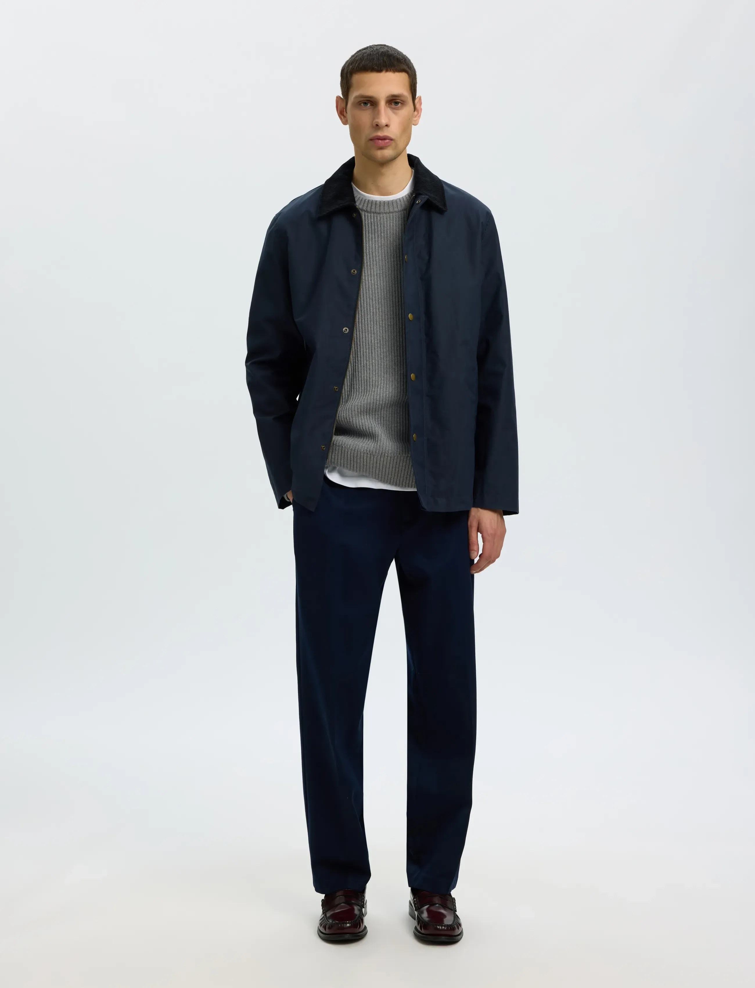 Selected - SLMBRAUN KNIT RIB CREW NECK NOOS - rundhals - medium grey melange - 5