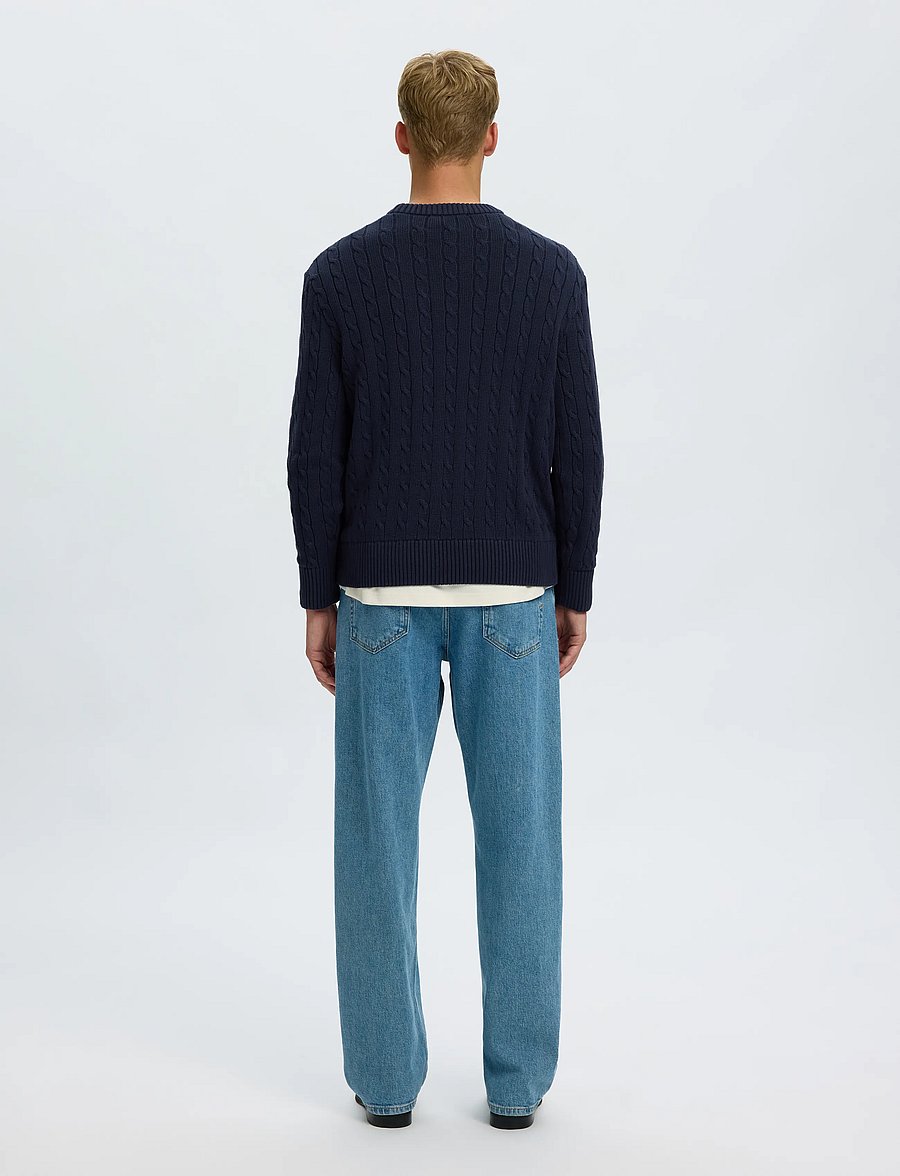 Selected - SLMBRAUN KNIT CABLE CREW NOOS - rundhals - navy blazer - 2