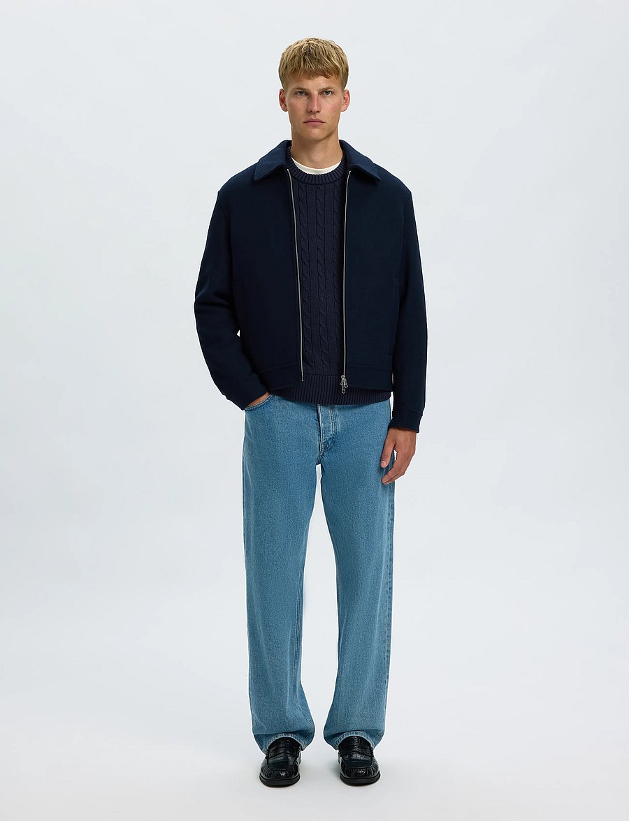 Selected - SLMBRAUN KNIT CABLE CREW NOOS - rundhals - navy blazer - 5